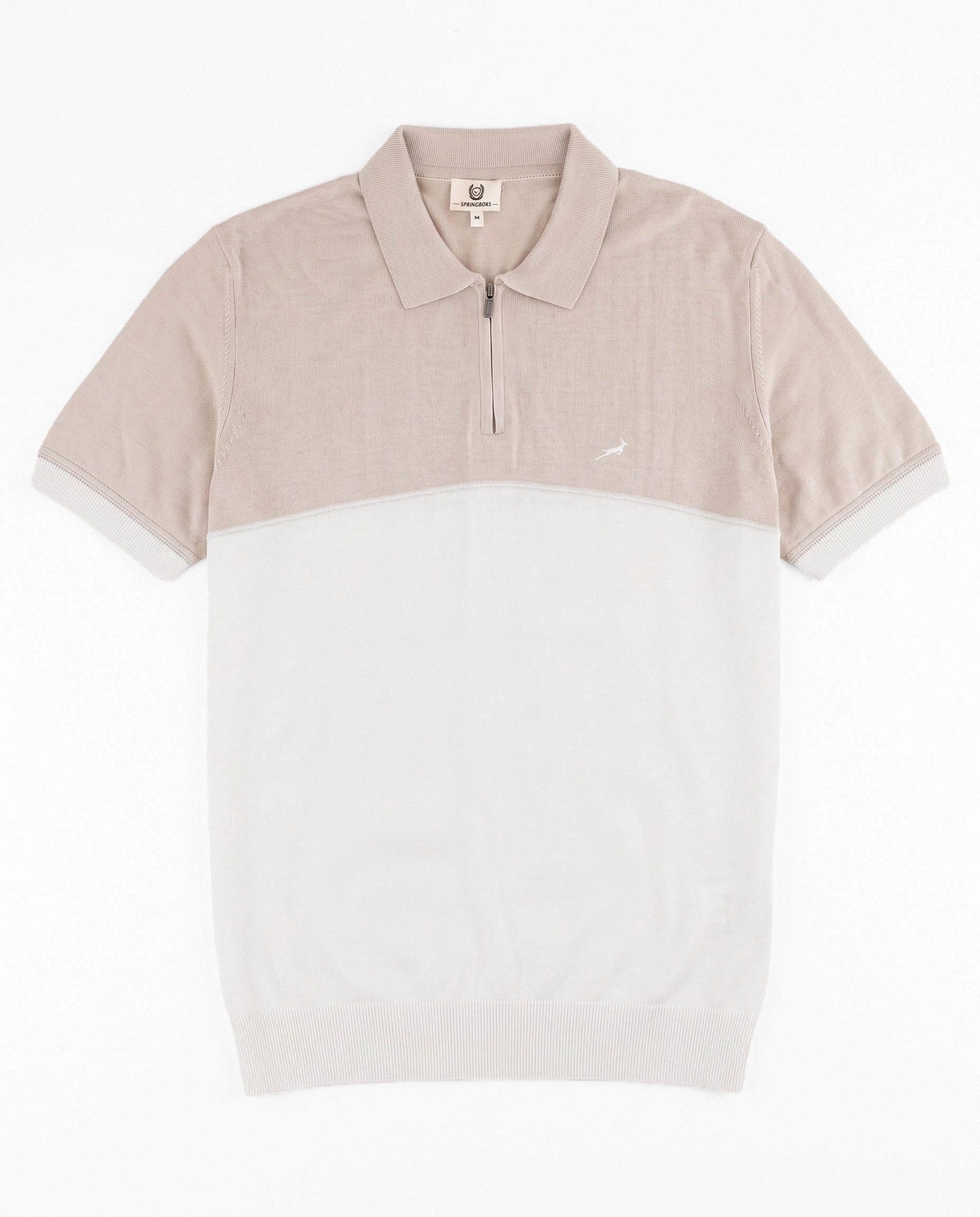 Springboks Colour Block Zip Knit SS Polo