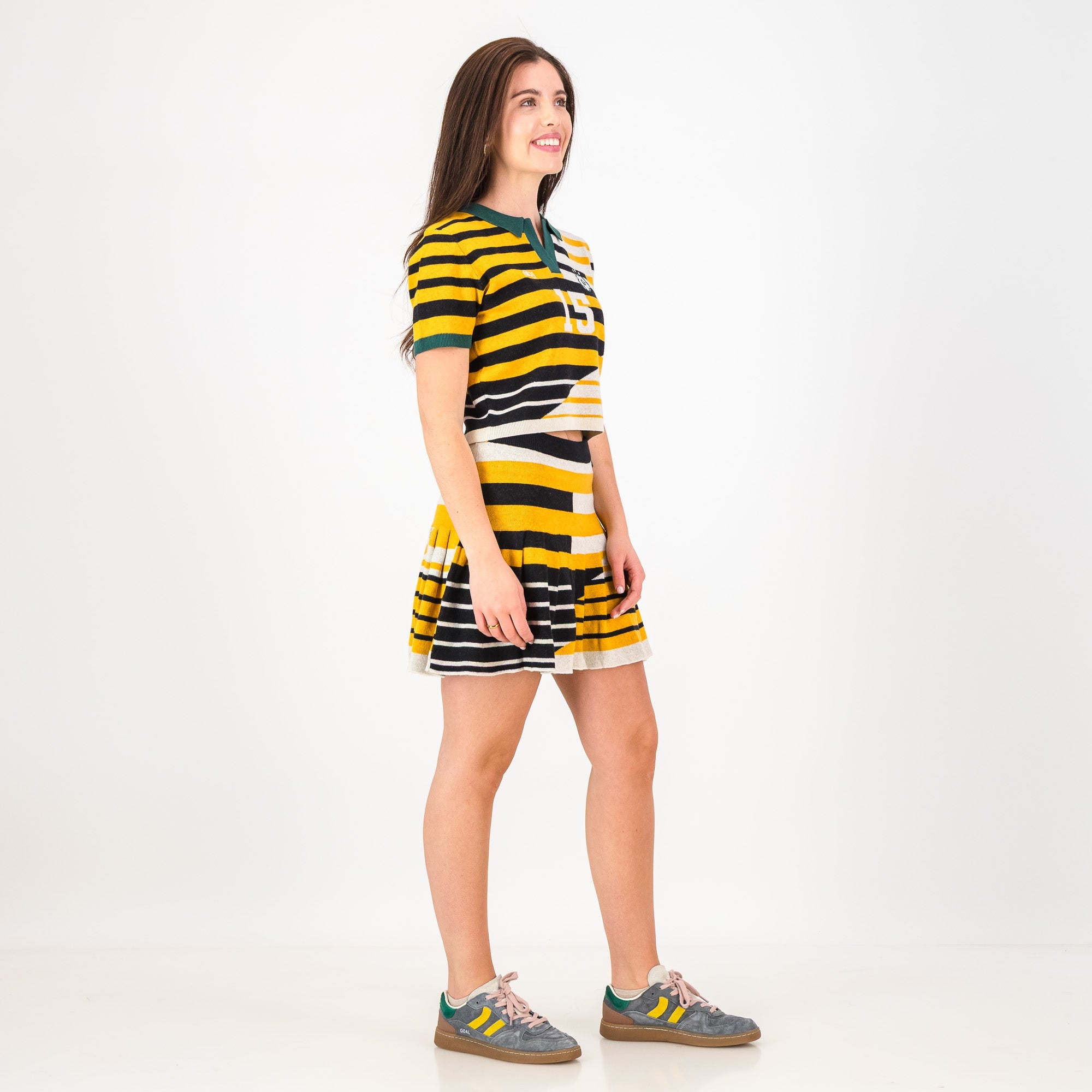 Doctor Khumalo Pleated Knit Mini Skirt - Ivory - Old School