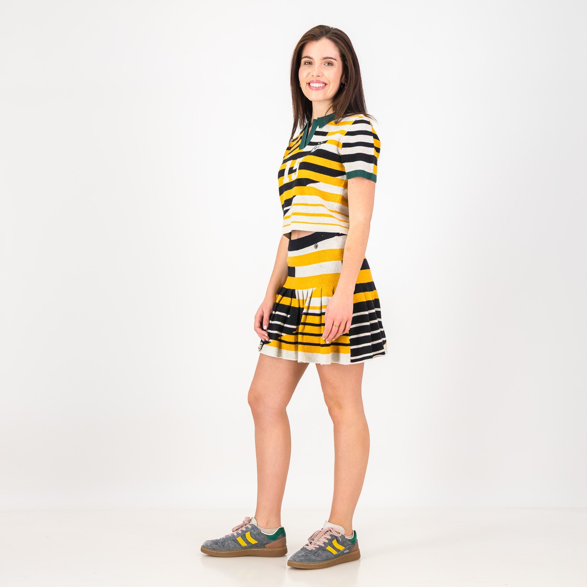 Doctor Khumalo Pleated Knit Mini Skirt - Ivory - Old School