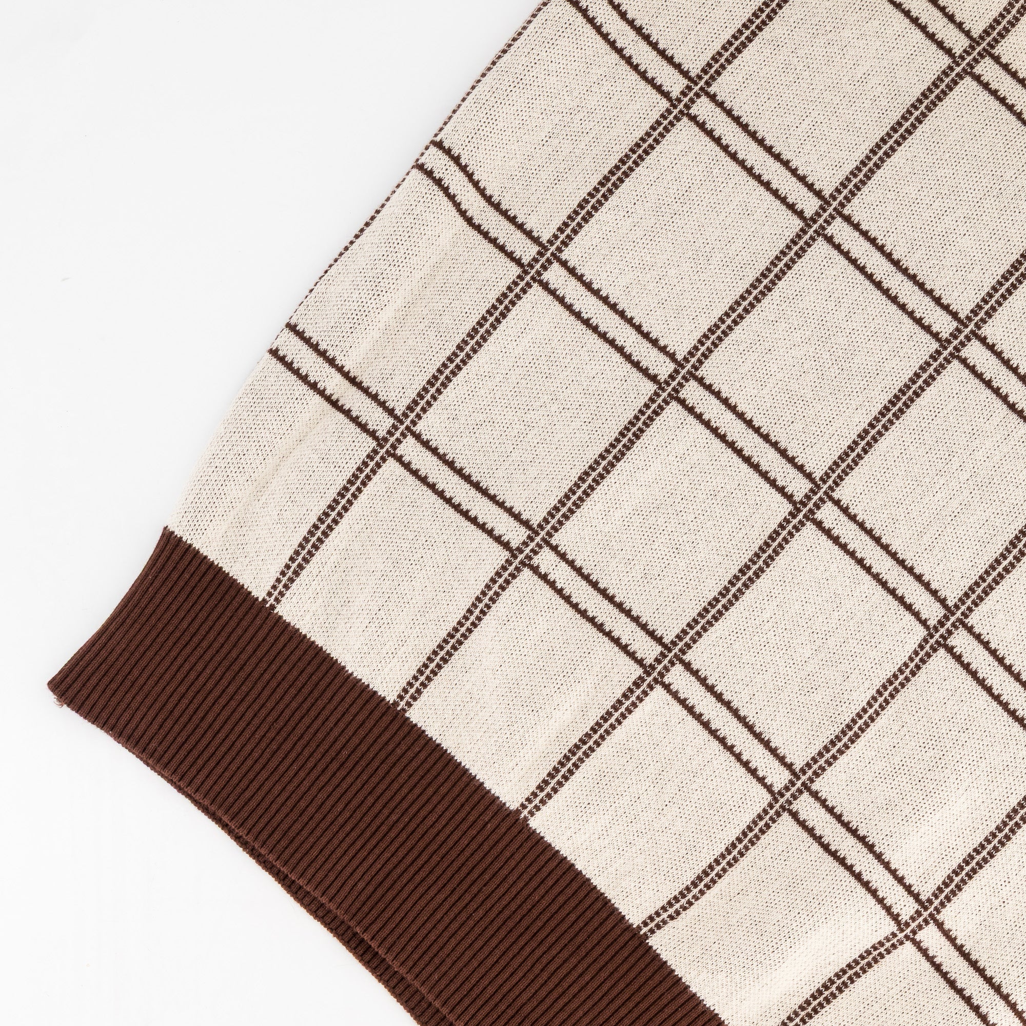 Kaizer Chiefs SS Check Knitted Jersey - Ivory - Old School