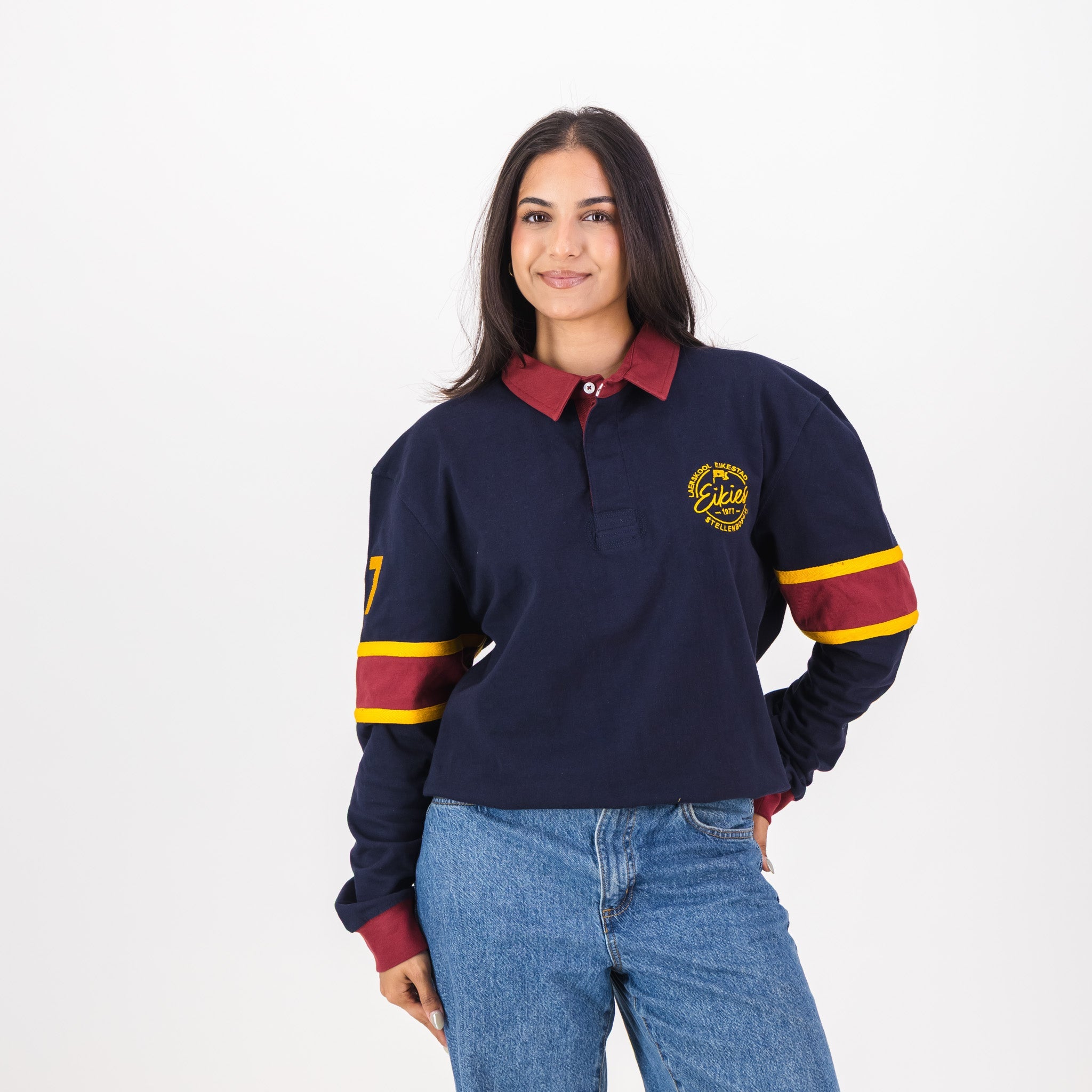 Laerskool Eikestad Tops LS Rugby Jersey Cut & Sew Em Navy - Old School