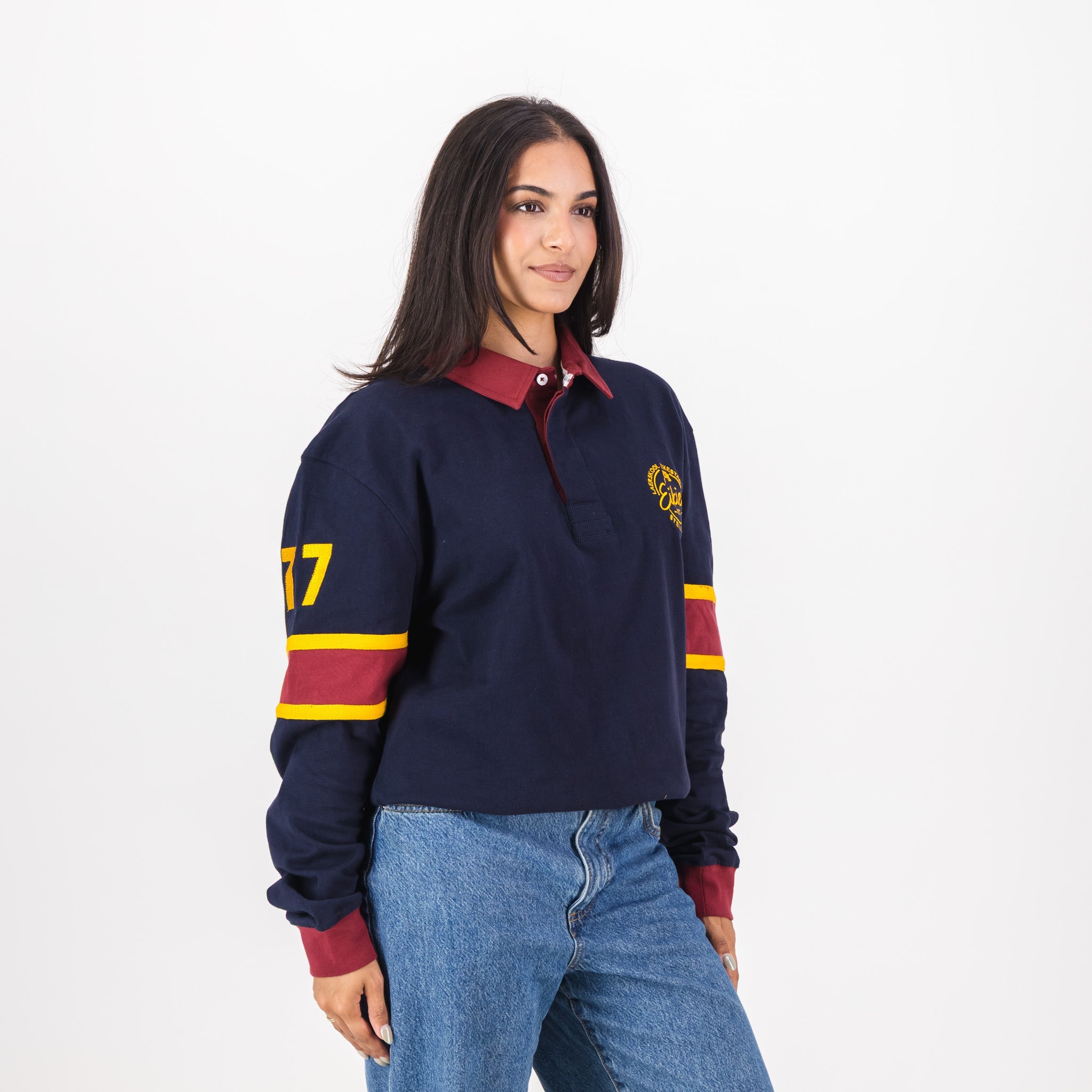 Laerskool Eikestad Tops LS Rugby Jersey Cut & Sew Em Navy - Old School