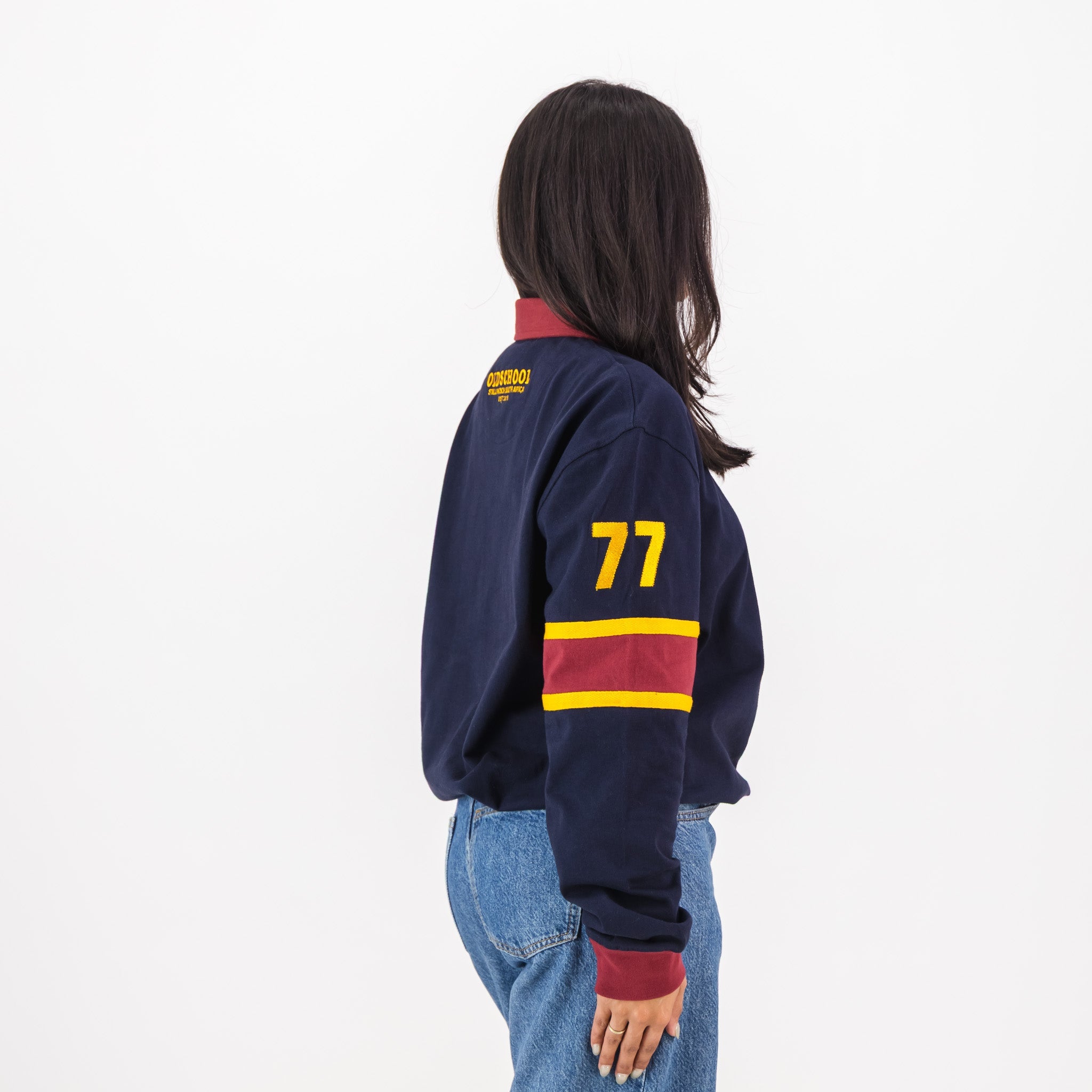 Laerskool Eikestad Tops LS Rugby Jersey Cut & Sew Em Navy - Old School