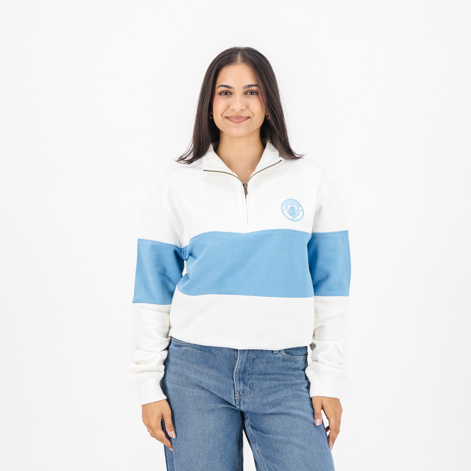 Manchester City Quarter Zip Sweat - Cloud Dancer - Old School