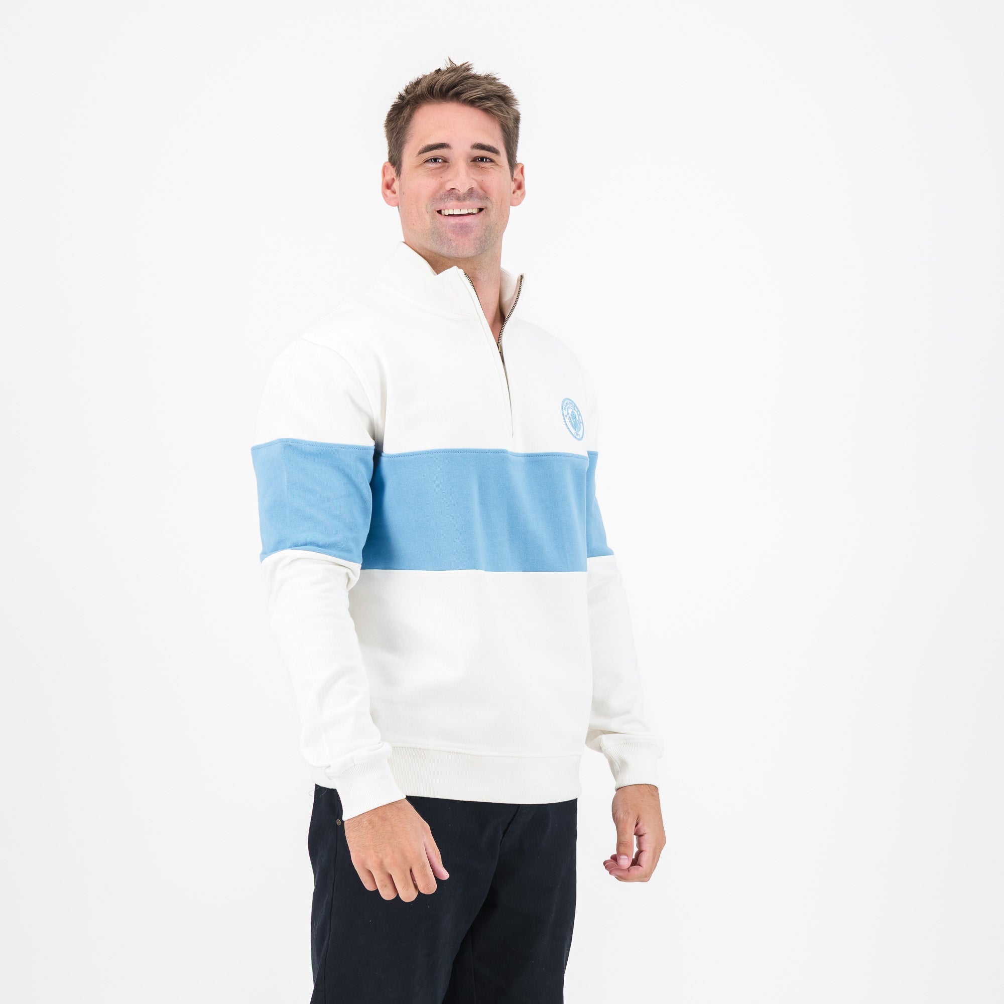 Manchester City Quarter Zip Sweat - Cloud Dancer - Old School