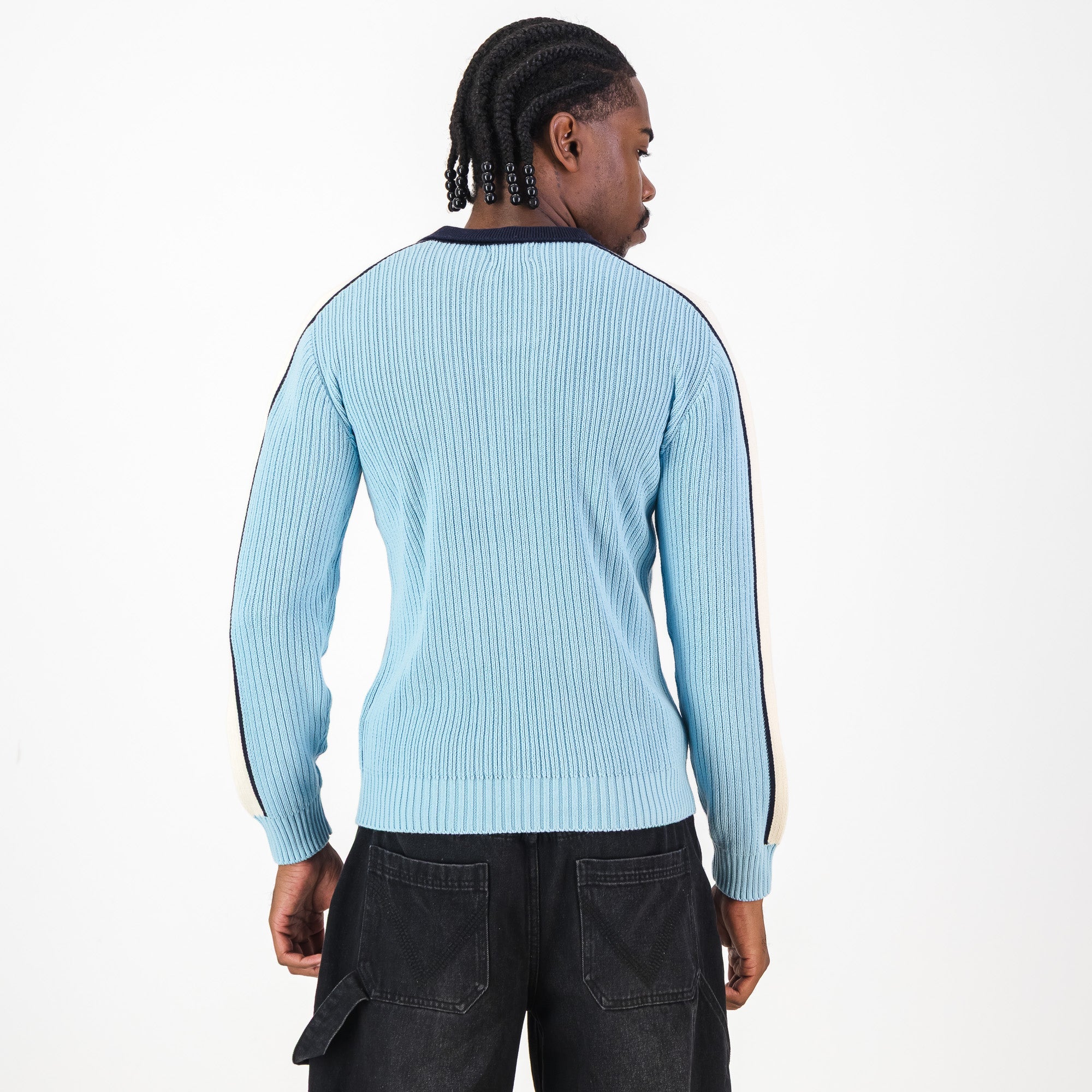 Manchester City Retro LS Knit Jersey - Sky Blue - Old School