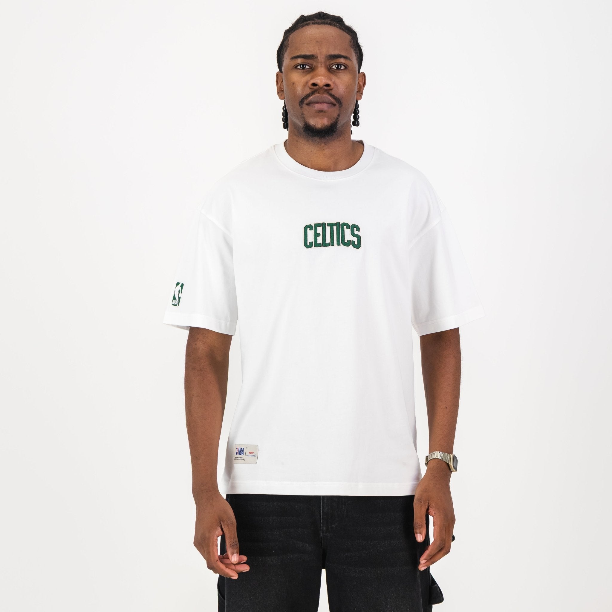 NBA Boston Celtics Boxy Tee - White - Old School