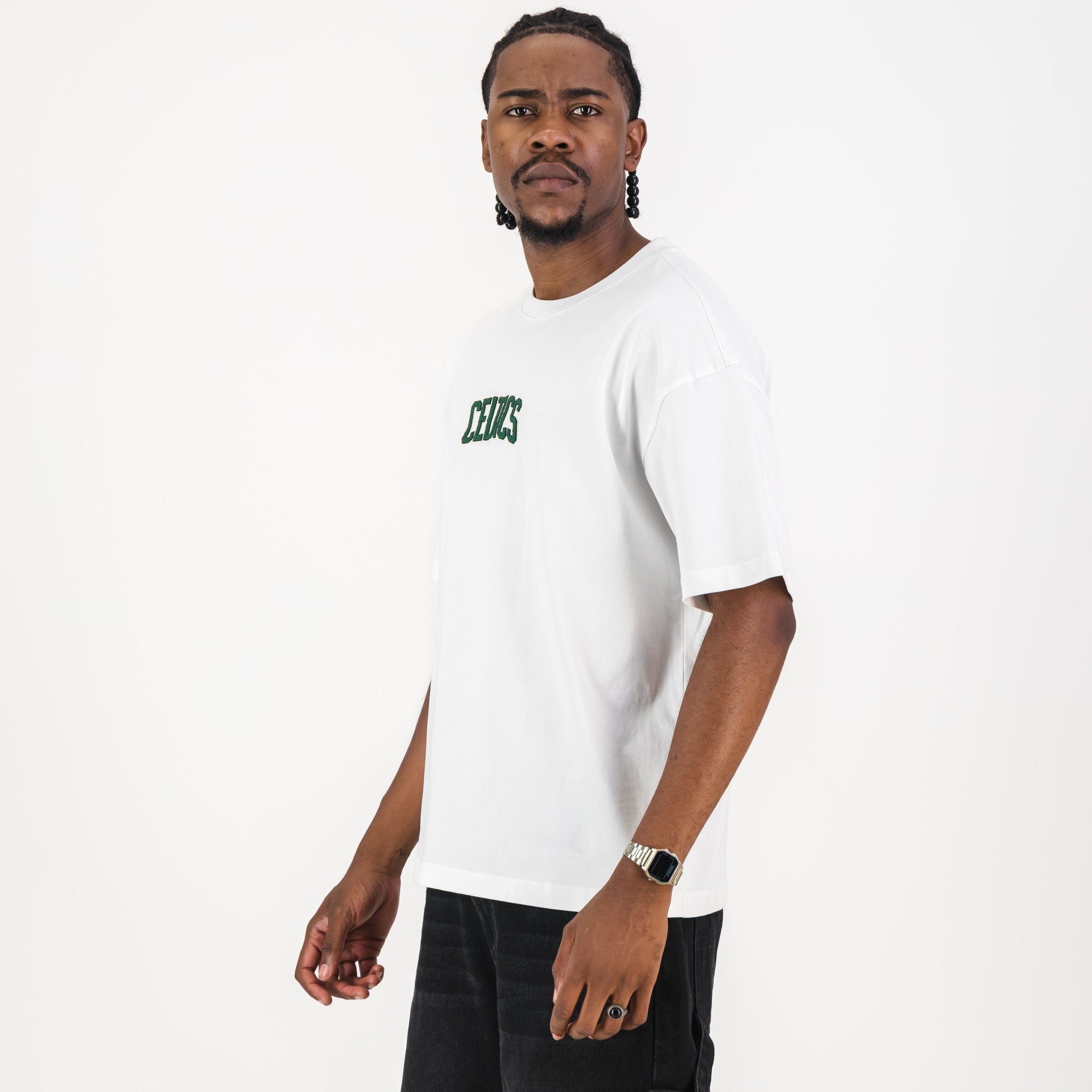 NBA Boston Celtics Boxy Tee - White - Old School