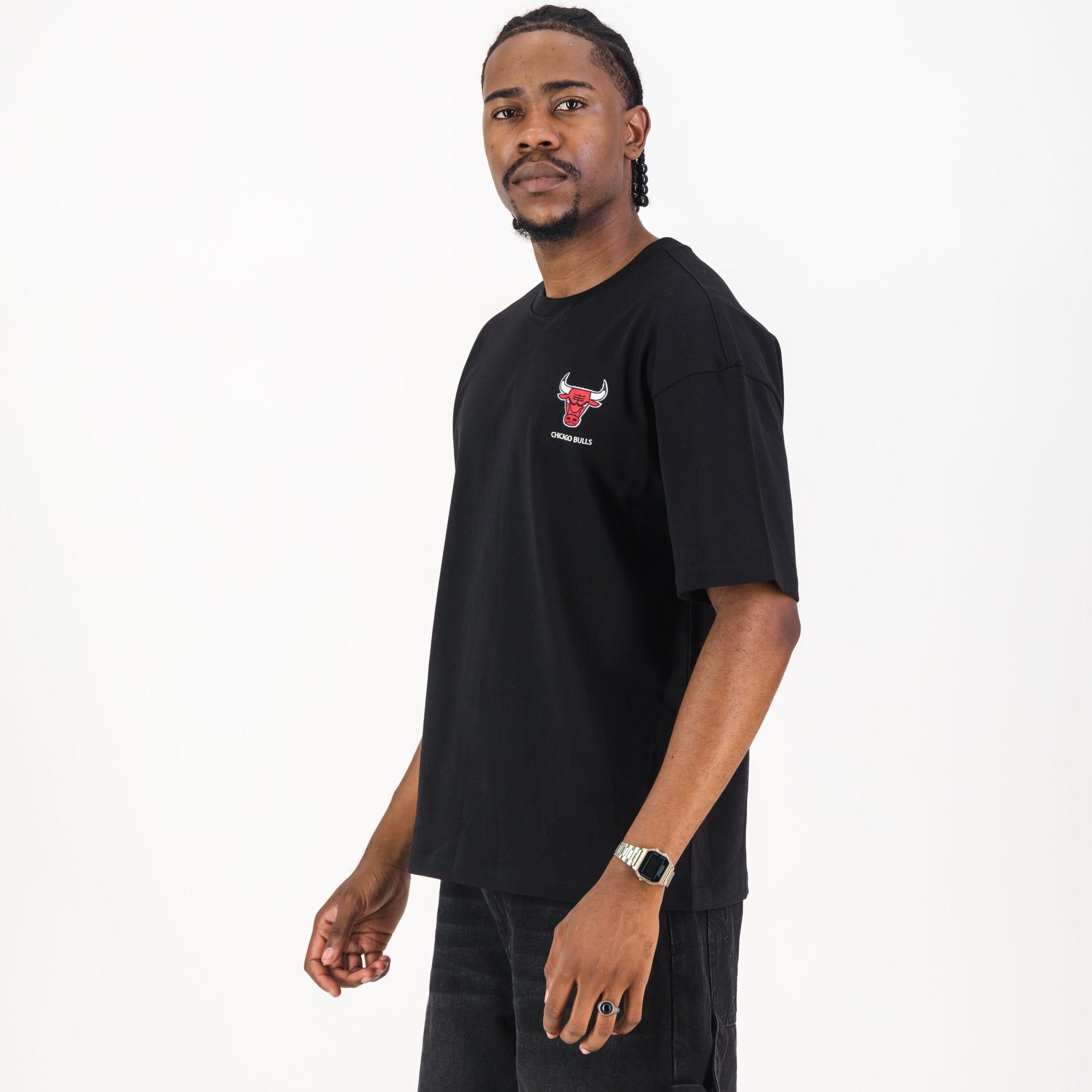 NBA Chicago Bulls Boxy Tee - Black - Old School
