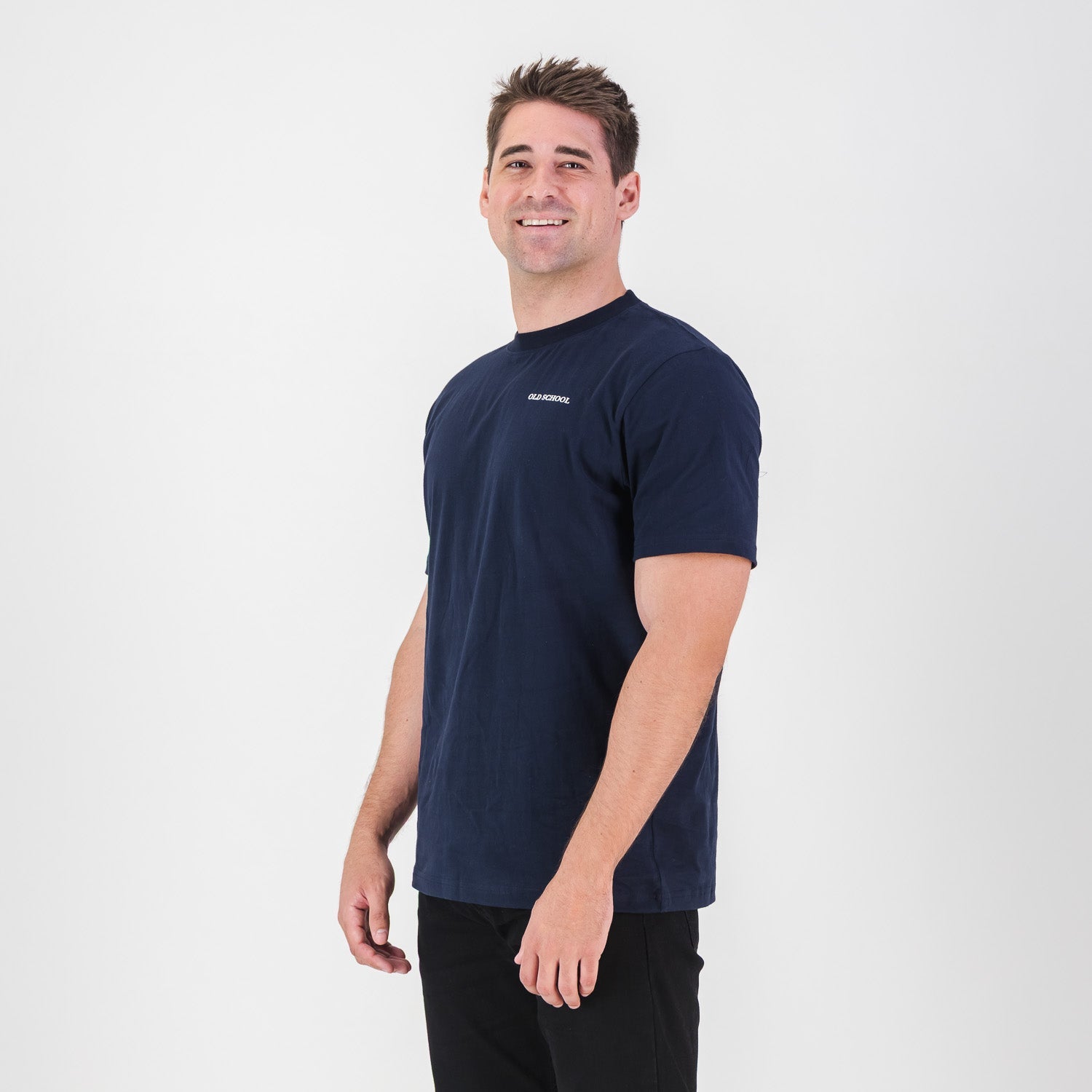Old School HS Regular Crew Tee - Navy - Old School