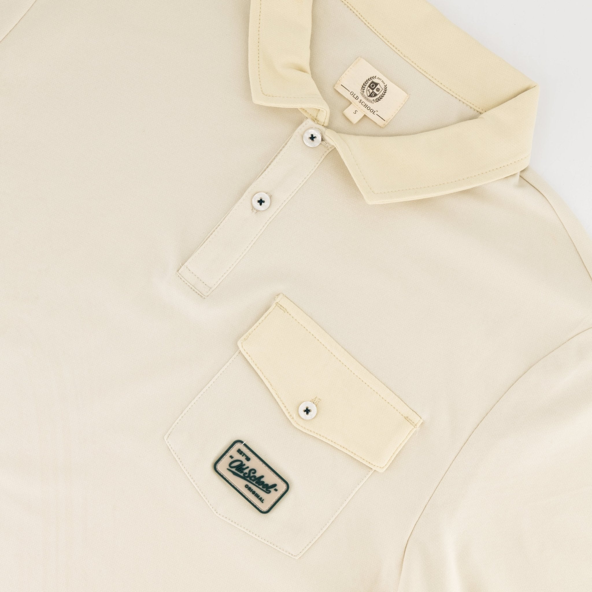 Old School Leisure Pocket SS Polo Ivory - Old School