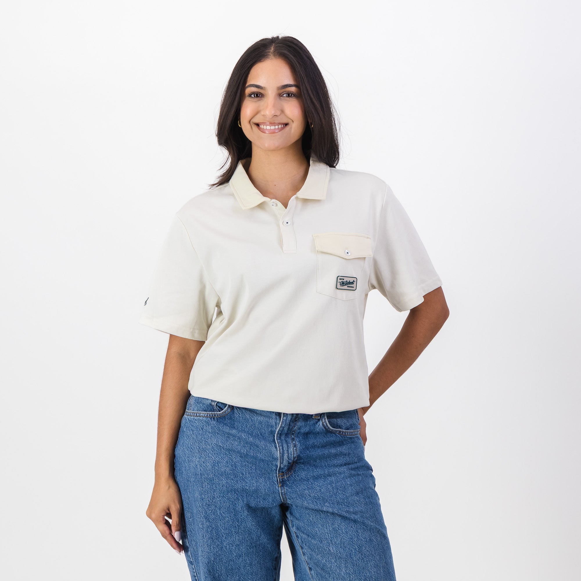 Old School Leisure Pocket SS Polo Ivory - Old School