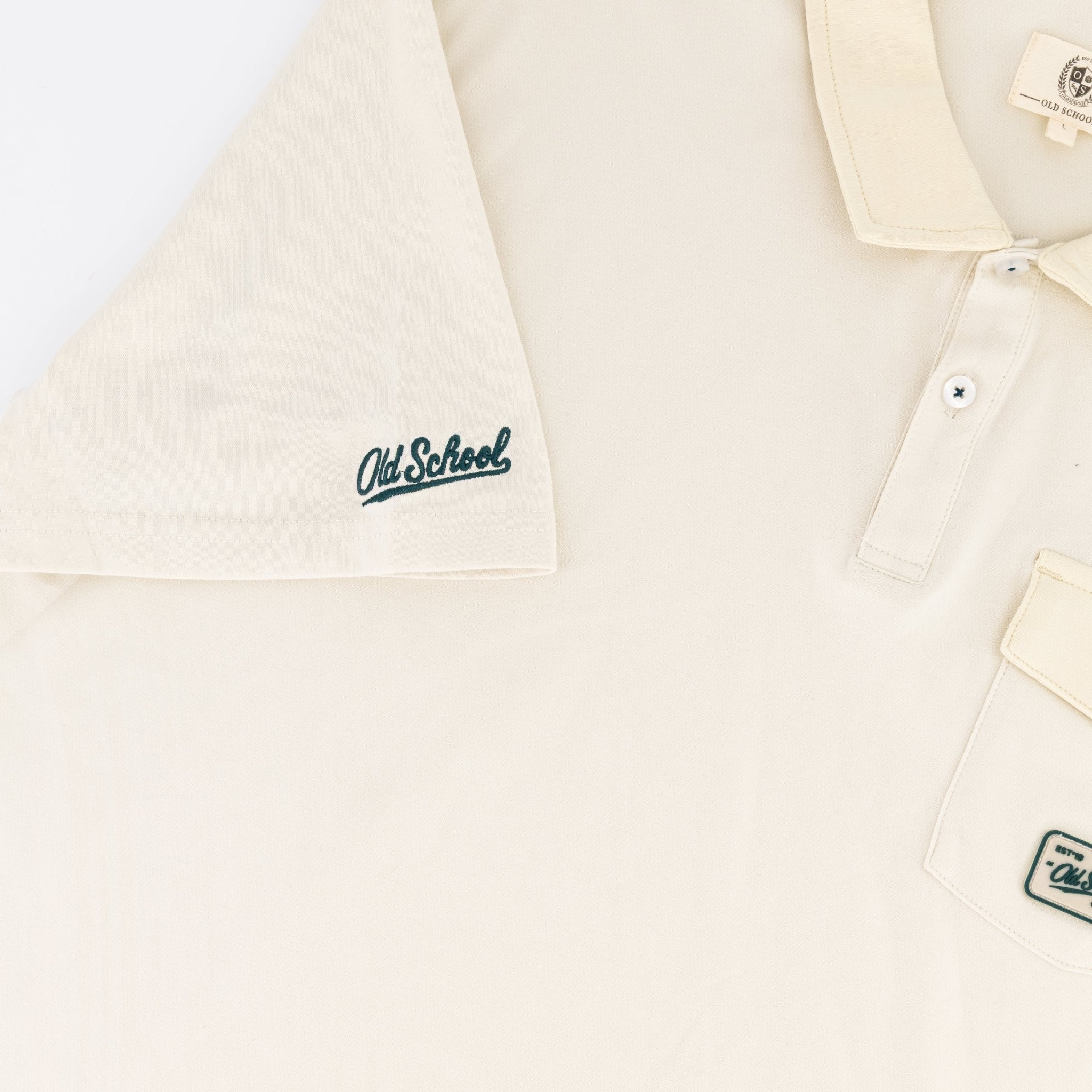 Old School Leisure Pocket SS Polo Ivory - Old School