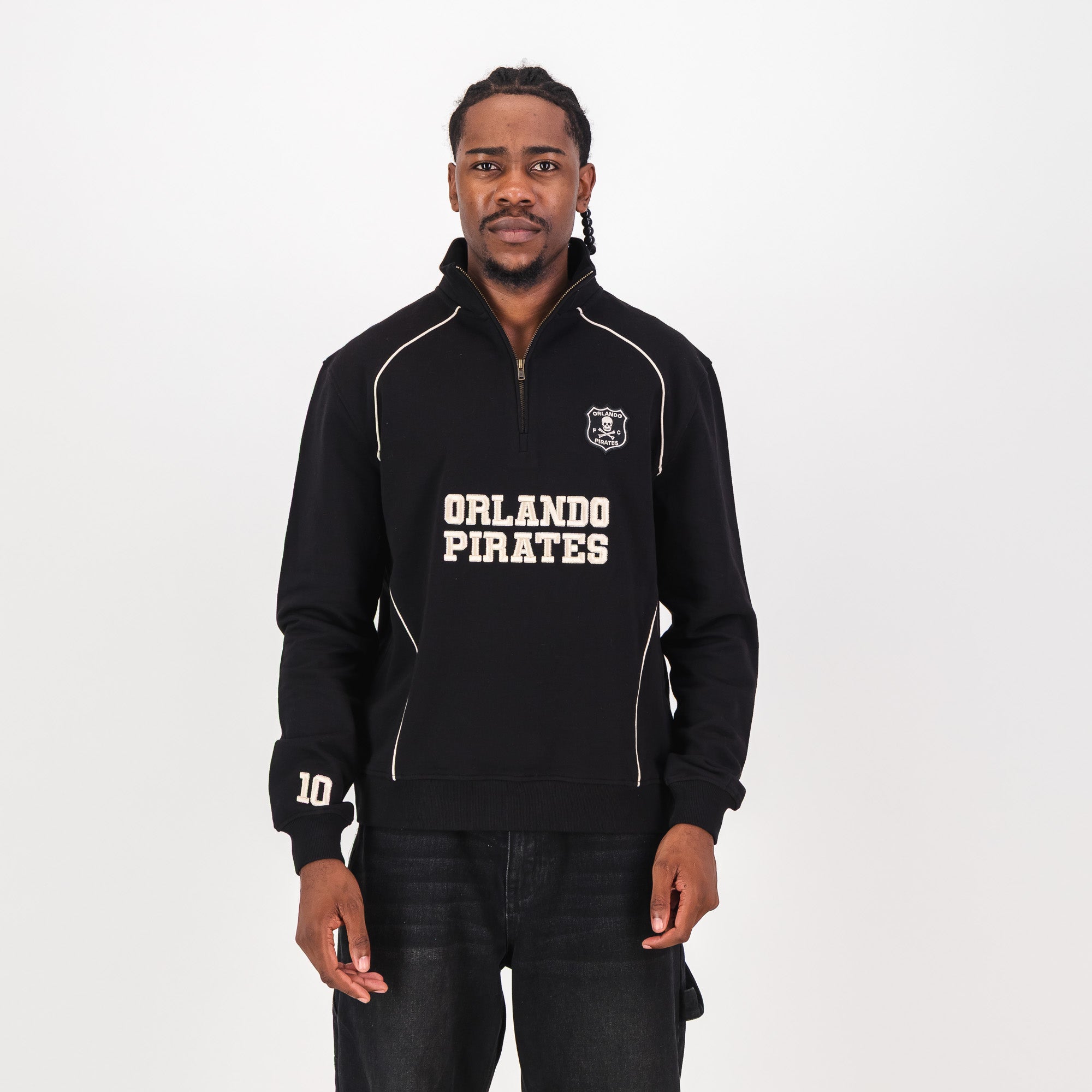 Orlando Pirates Piped Quarter Zip Sweat - black - Old School
