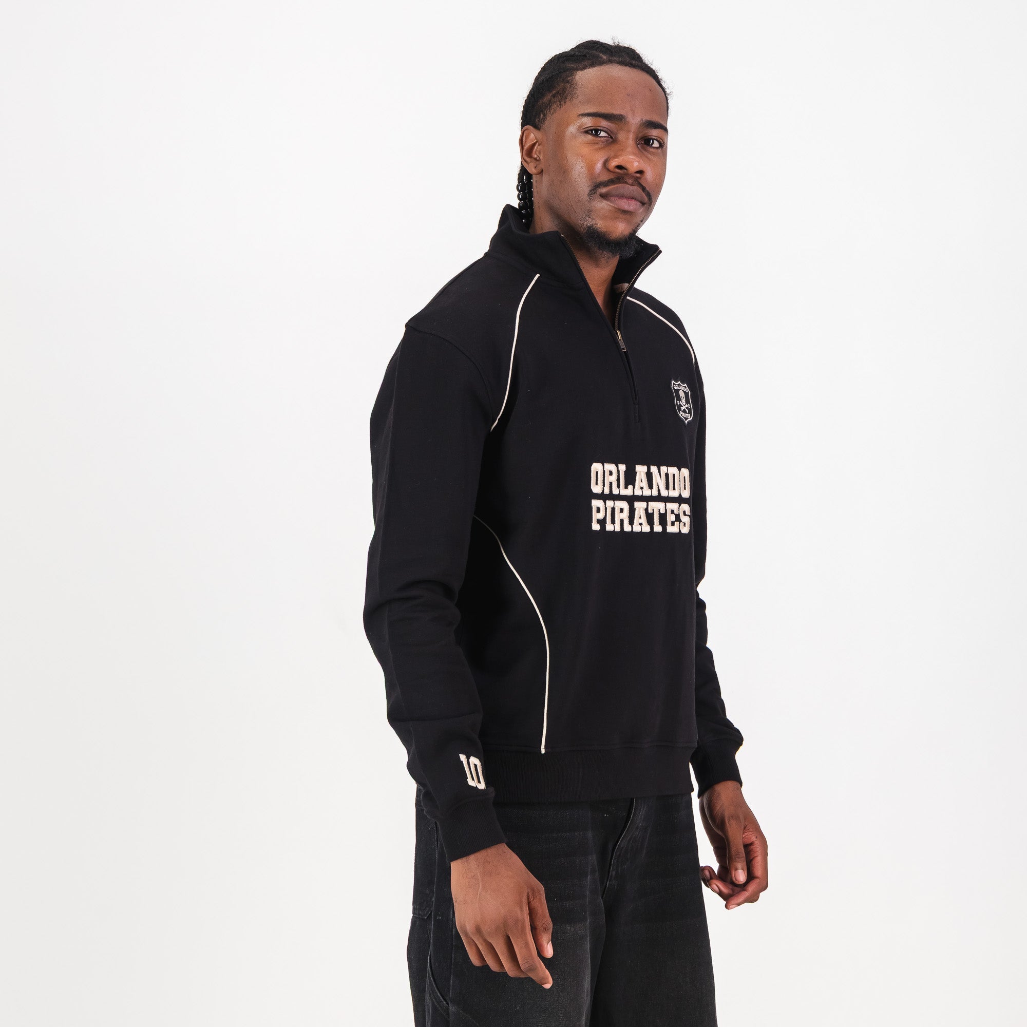 Orlando Pirates Piped Quarter Zip Sweat - black - Old School