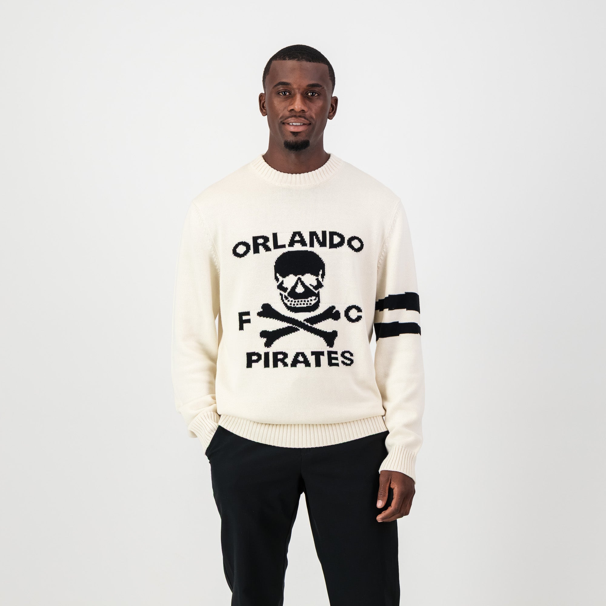 Orlando Pirates Xbone Crew Knit LS Jersey - Ivory - Old School