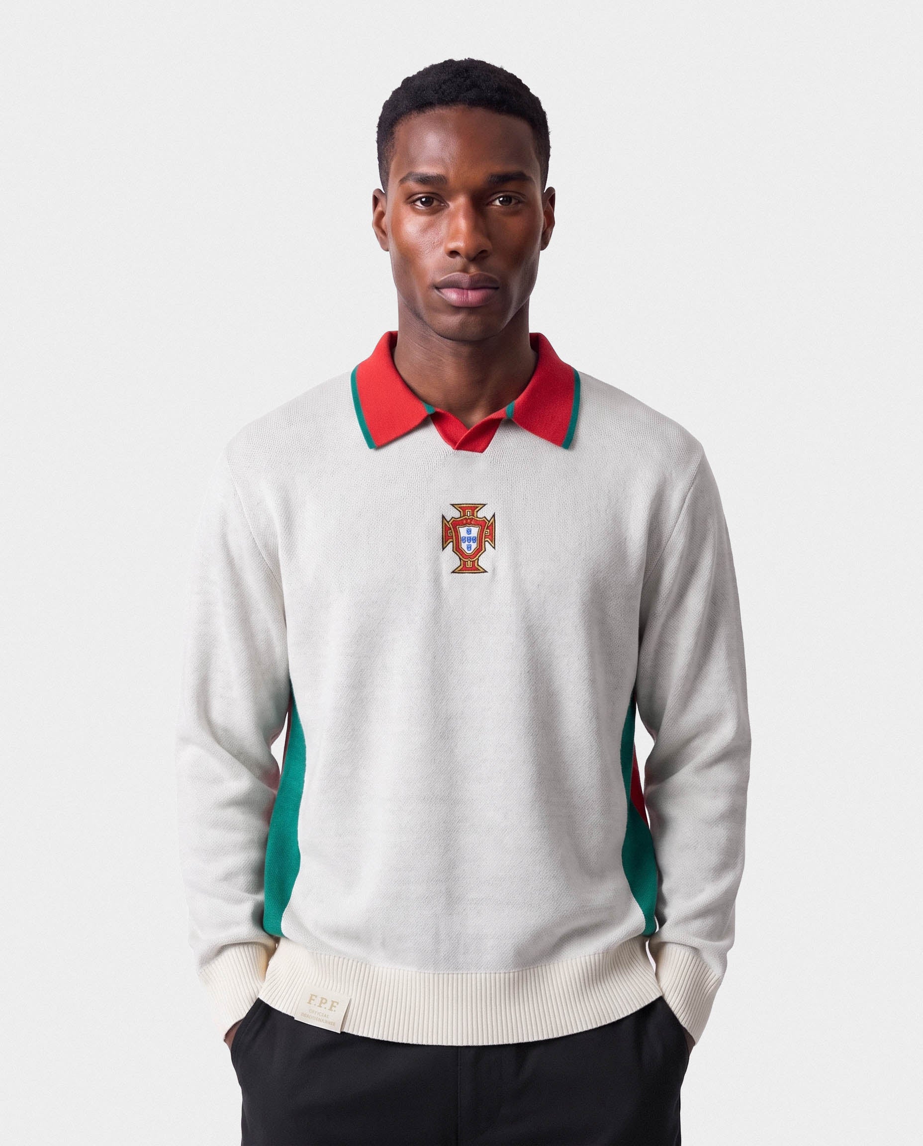 Portugal Legacy Knit LS Polo White