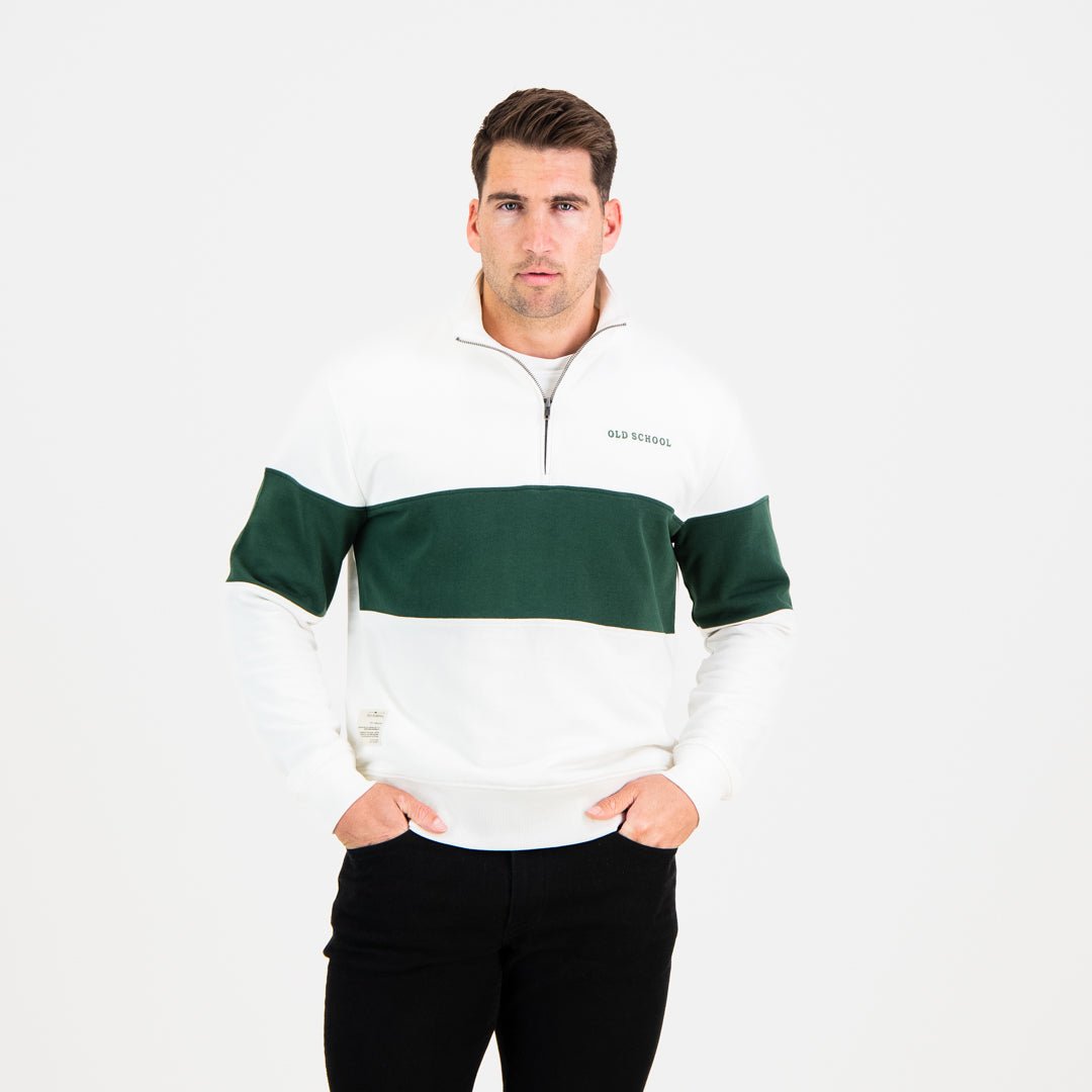 Quarter Zip Sweater - Green - Old School