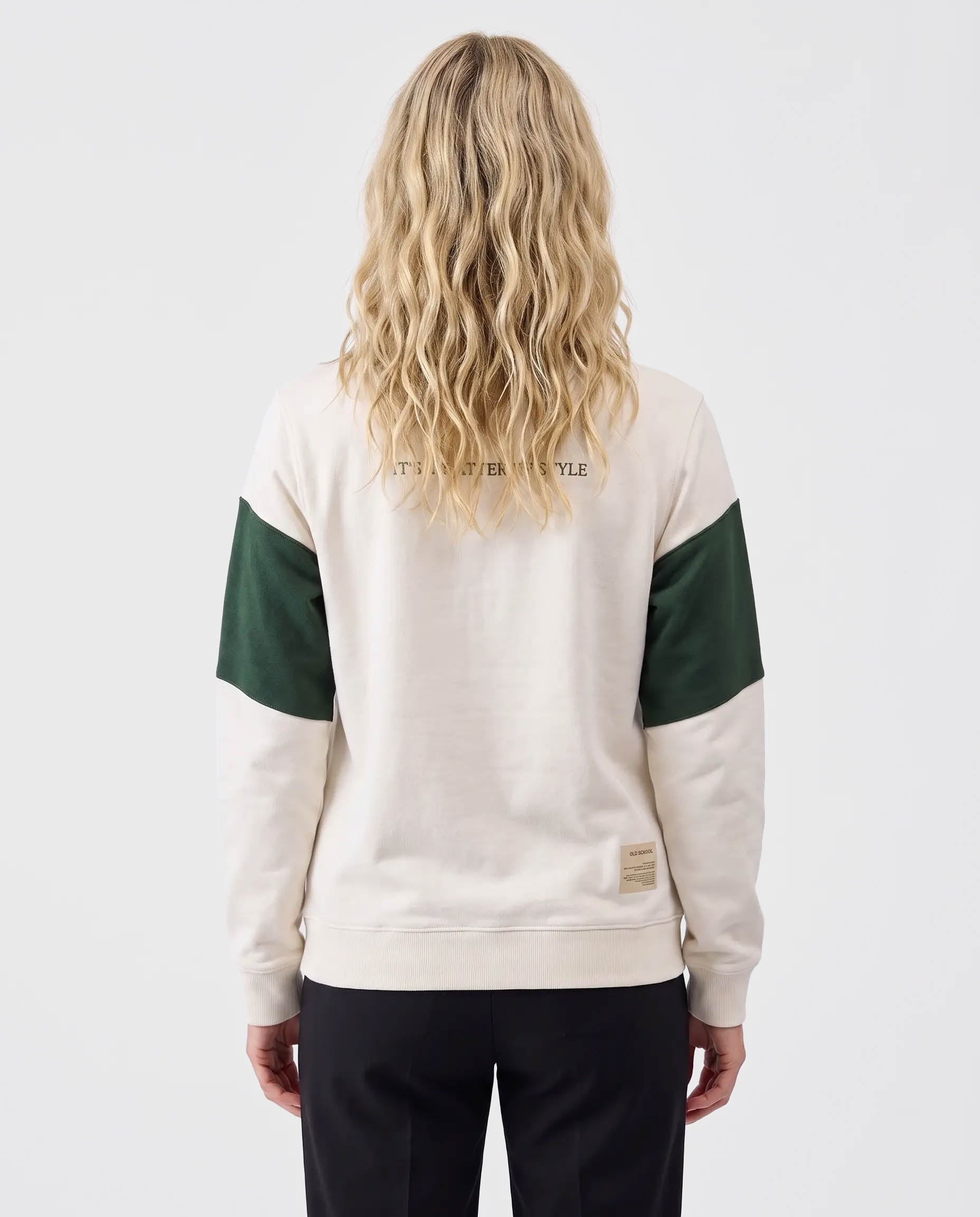 Schools Wag 'n Bietjie Quarter Zip Sweat Panel Green White