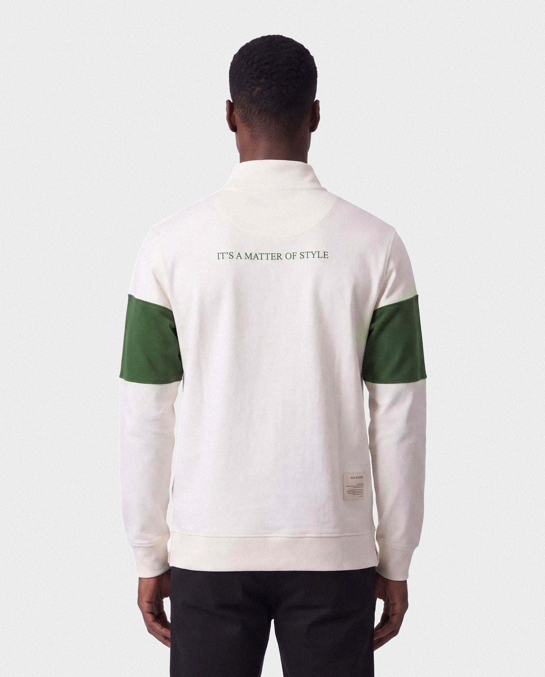 Schools Wag 'n Bietjie Quarter Zip Sweat Panel Green White