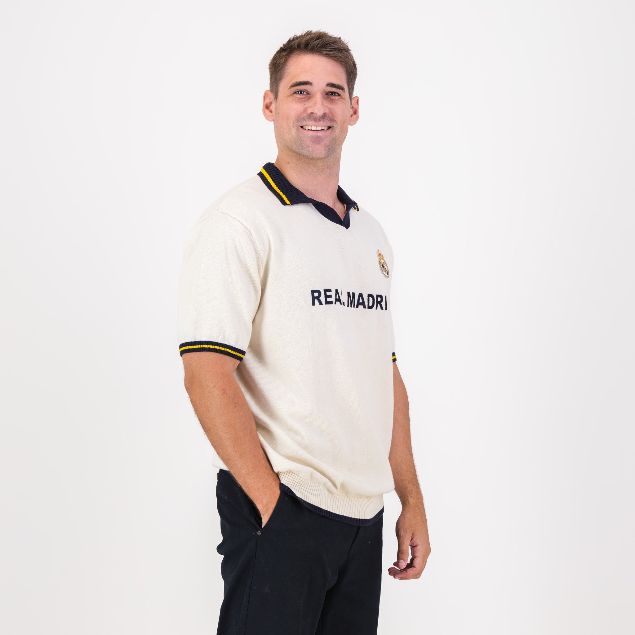 Real Madrid Classic SS Knit Jersey - Cloud Dancer - Old School