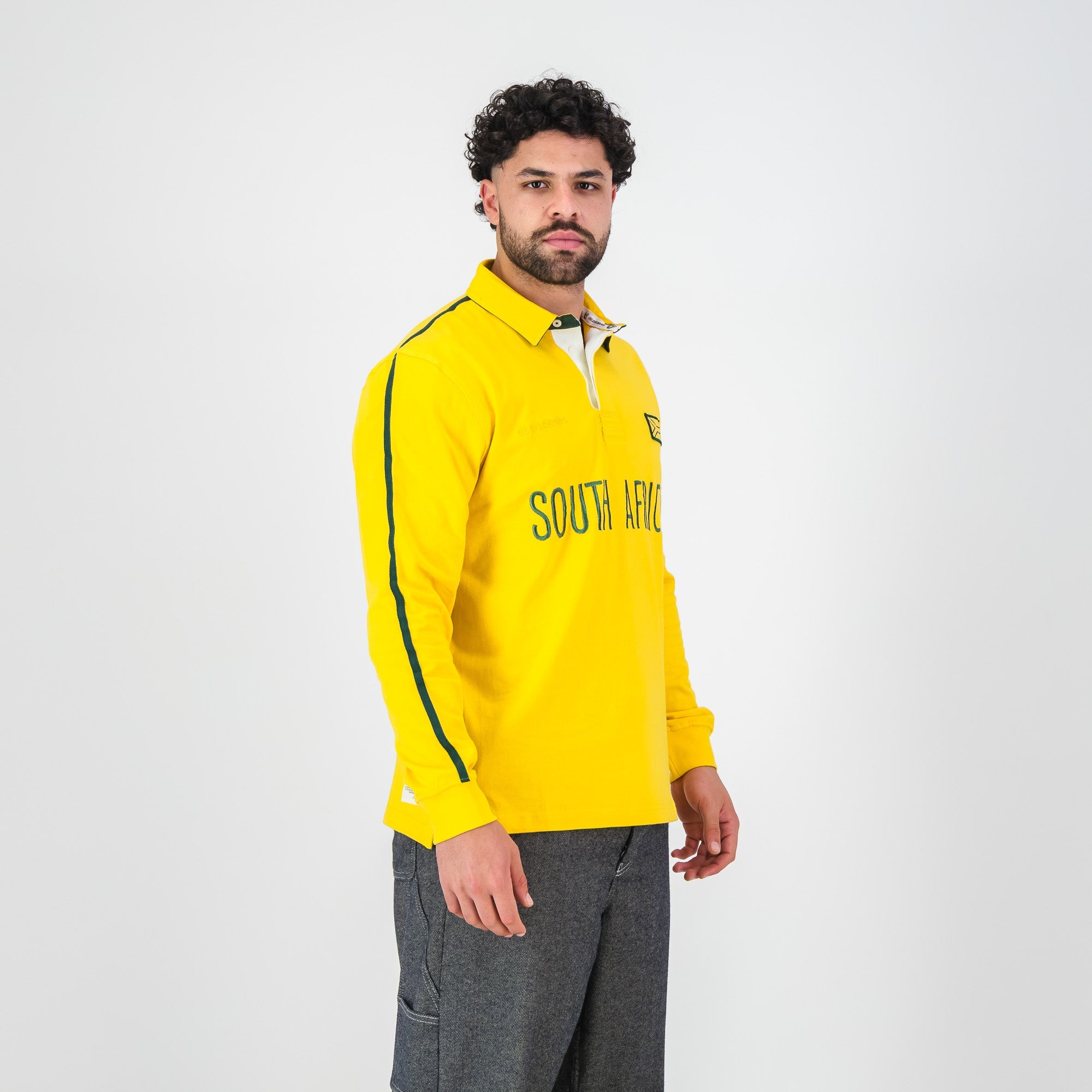 SA Supporters Flag SA LS Rugby Jersey - Spectra Yellow - Old School