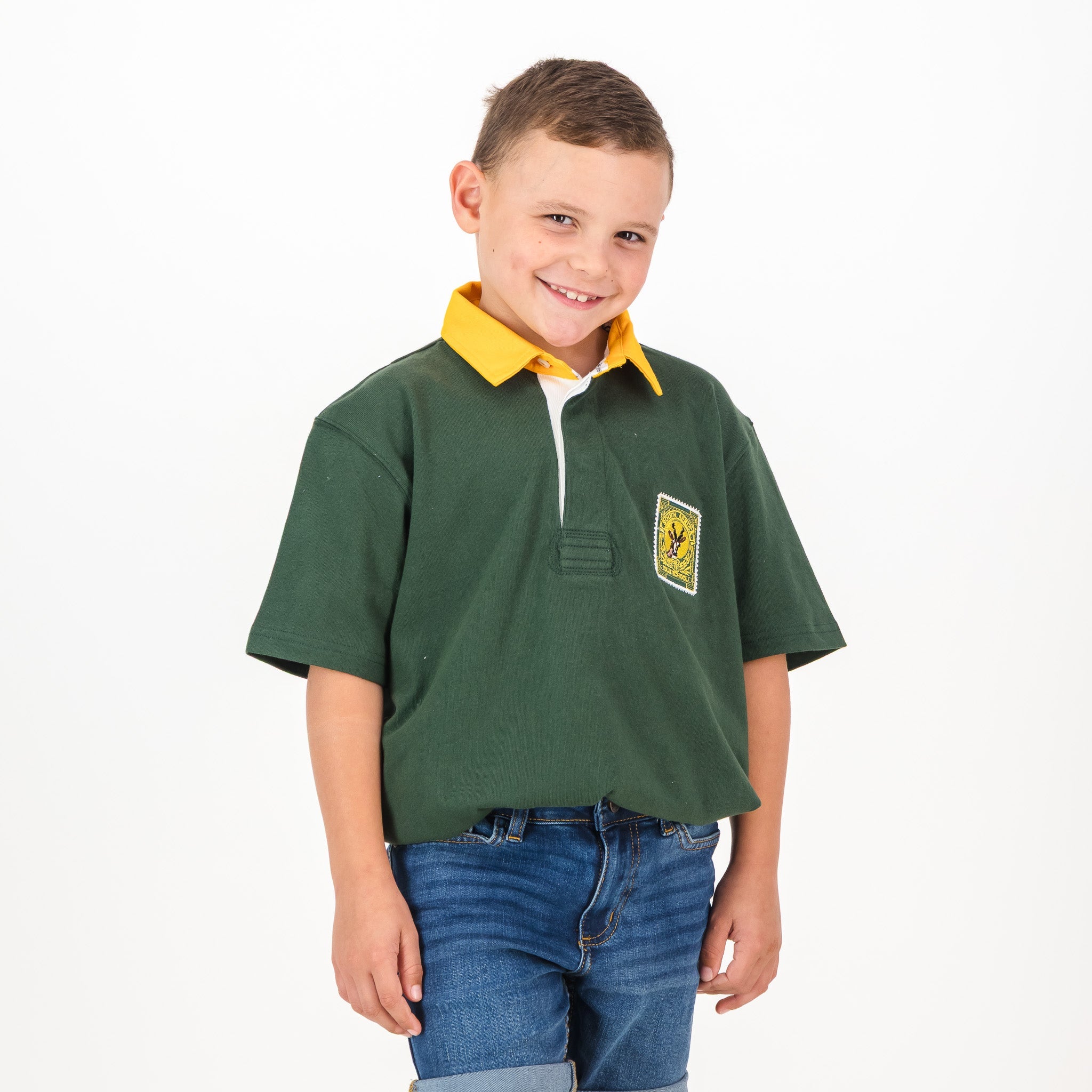 SA Supporters Kids Tops Kids SS Rugby Jersey GG Eb - Old School