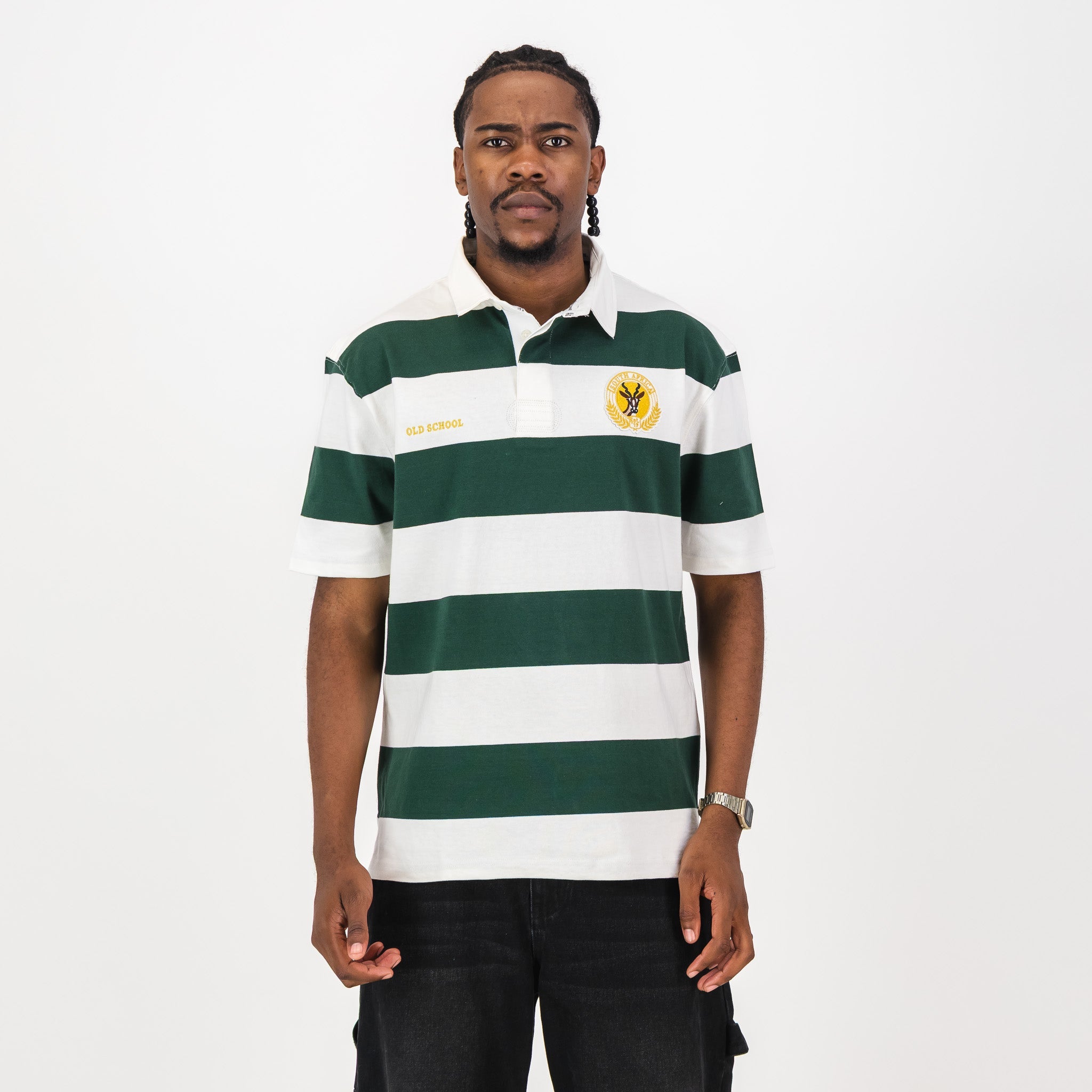 SA Supporters Men Tops SS Rugby Jersey YD8 TEP - Old School