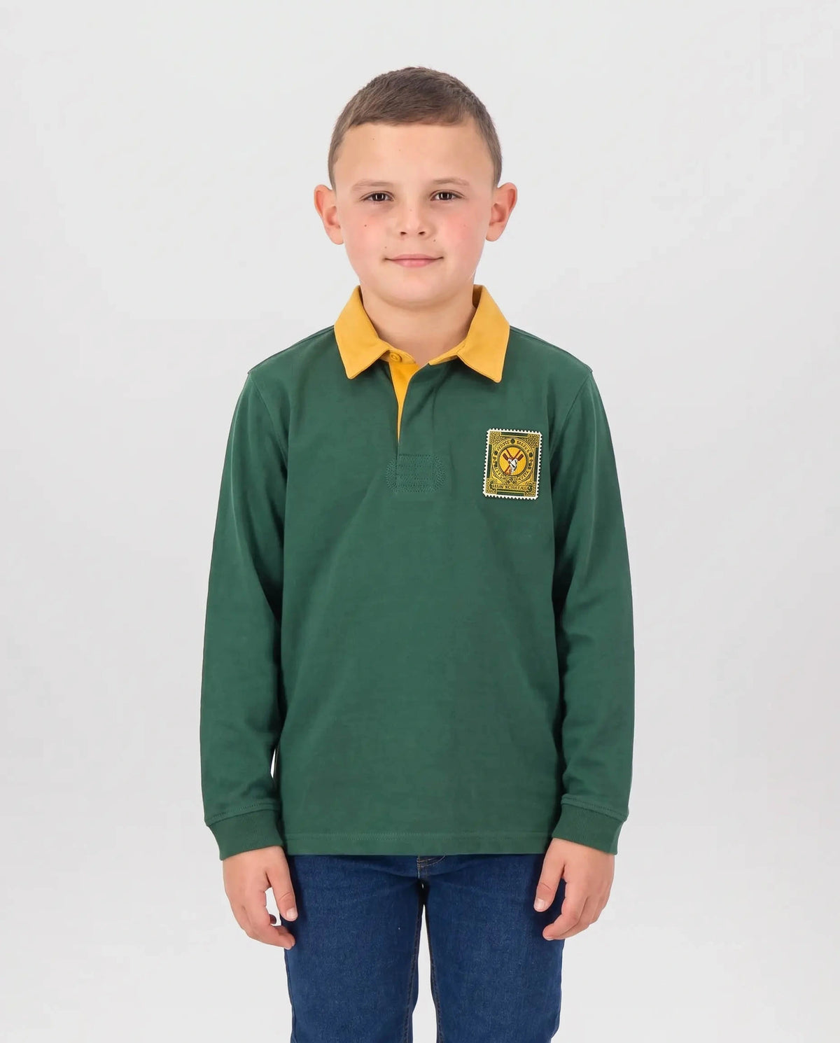 SA Supporters Kids LS Rugby Jersey Green