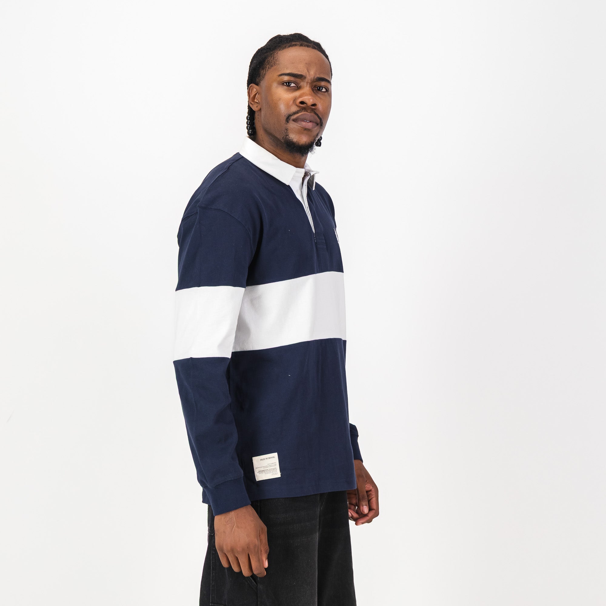 Schools Bridge House Cut & Sew LS Rugby Jersey - Navy - Old School