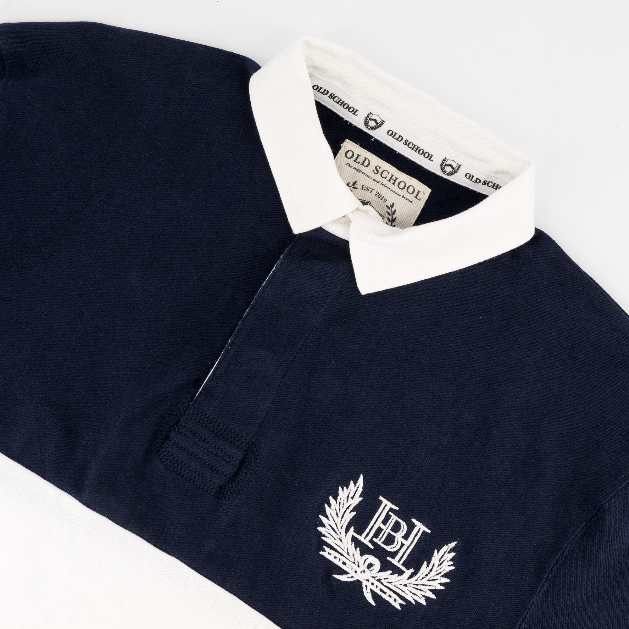 Schools Bridge House Cut & Sew LS Rugby Jersey - Navy - Old School