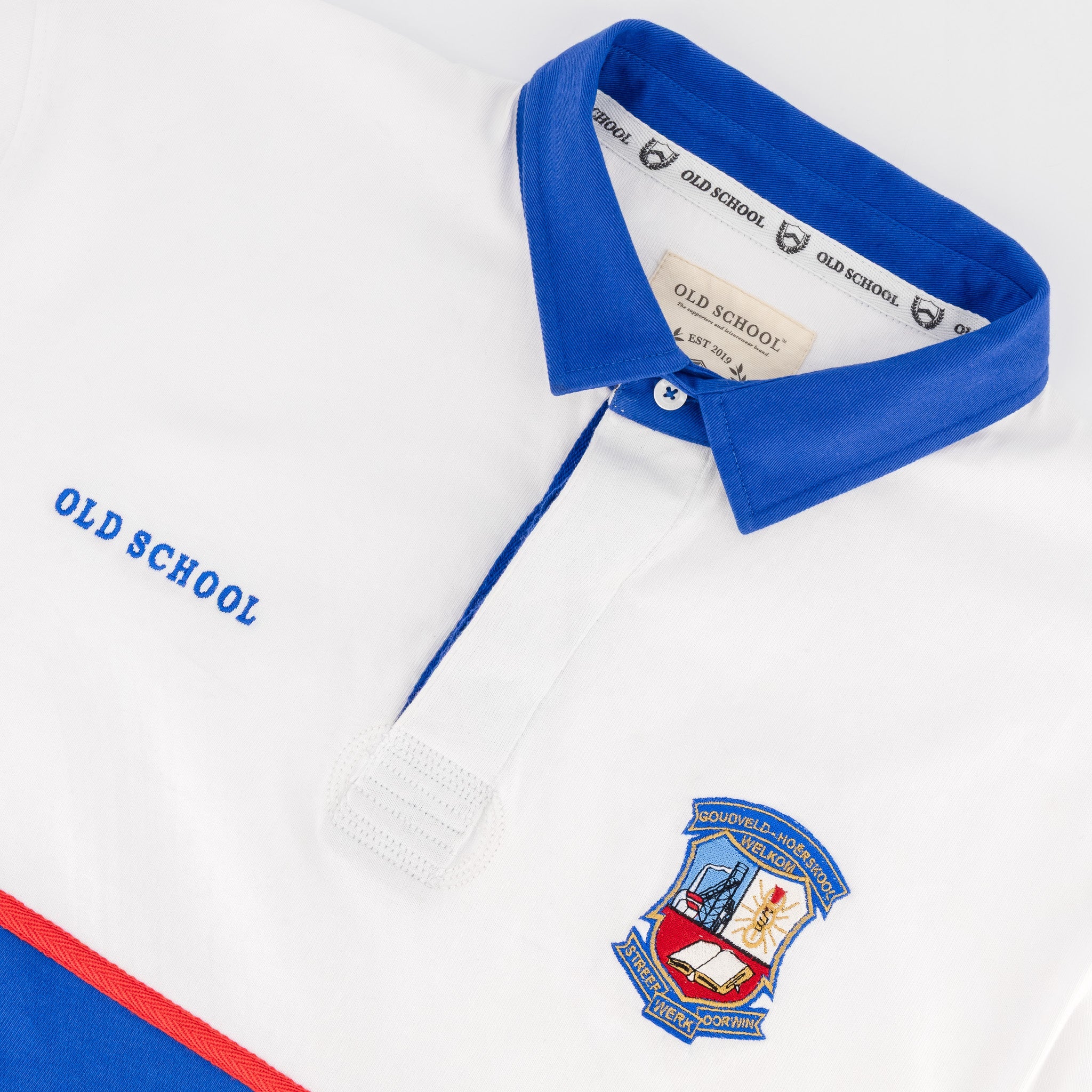 Schools Goudveld Hoerskool LS Rugby Jersey - White - Old School