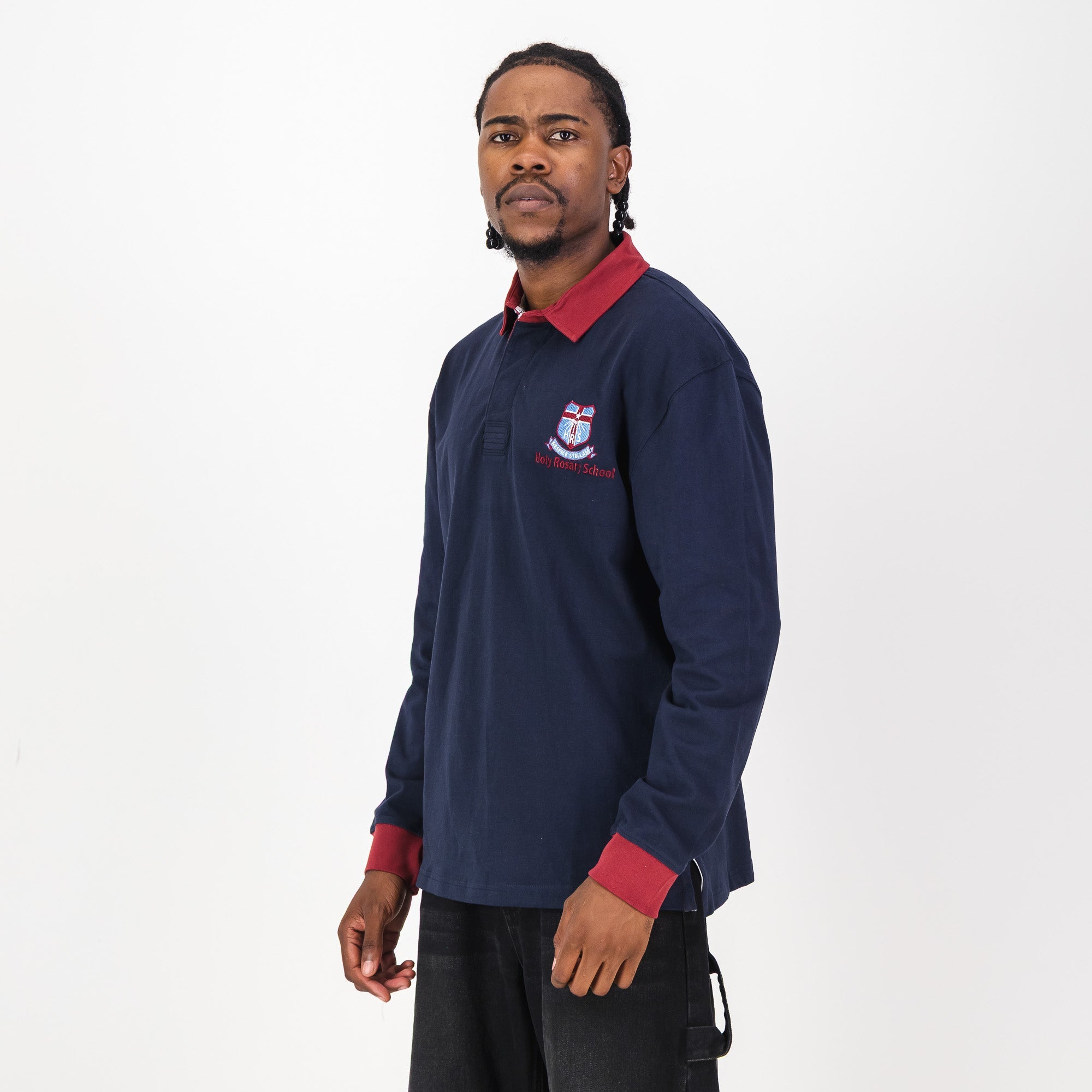 Schools Holy Rosary School LS Rugby Jersey - Navy - Old School
