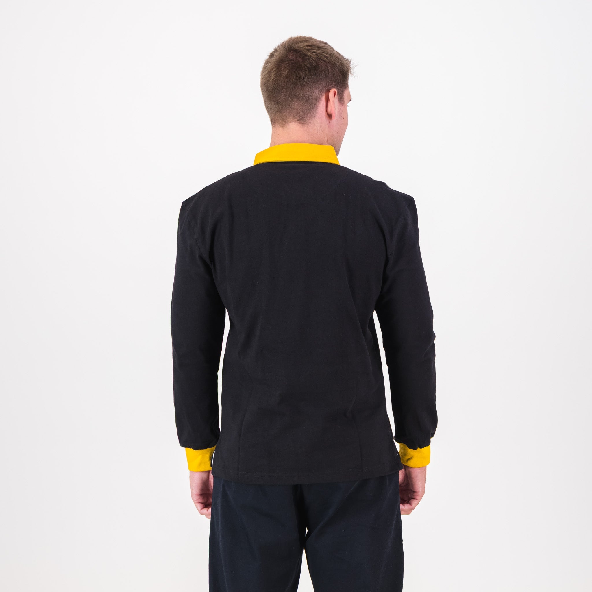 Schools Kalahari Long Sleeve Rugby Jersey Plain Black - Old School