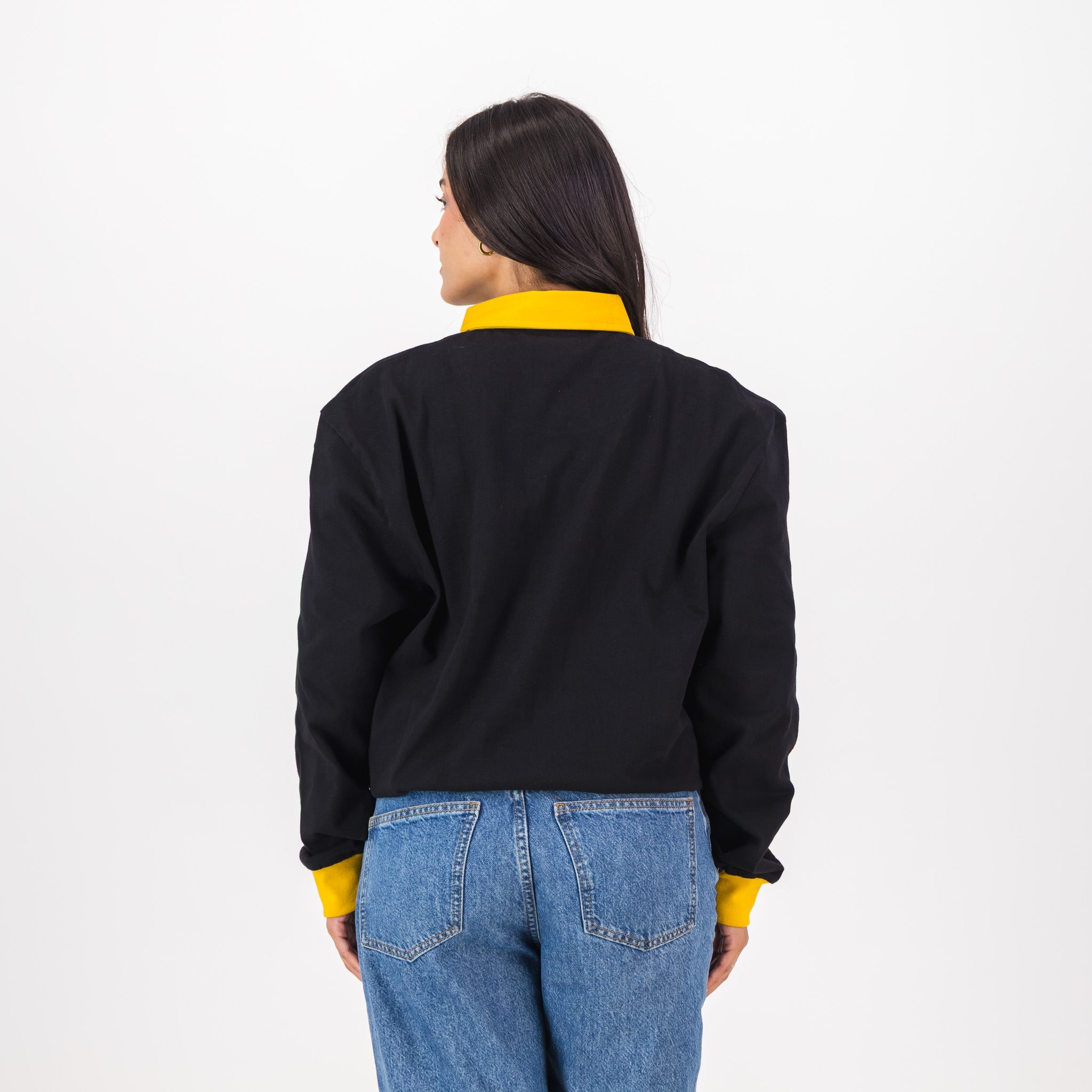 Schools Kalahari Long Sleeve Rugby Jersey Plain Black - Old School