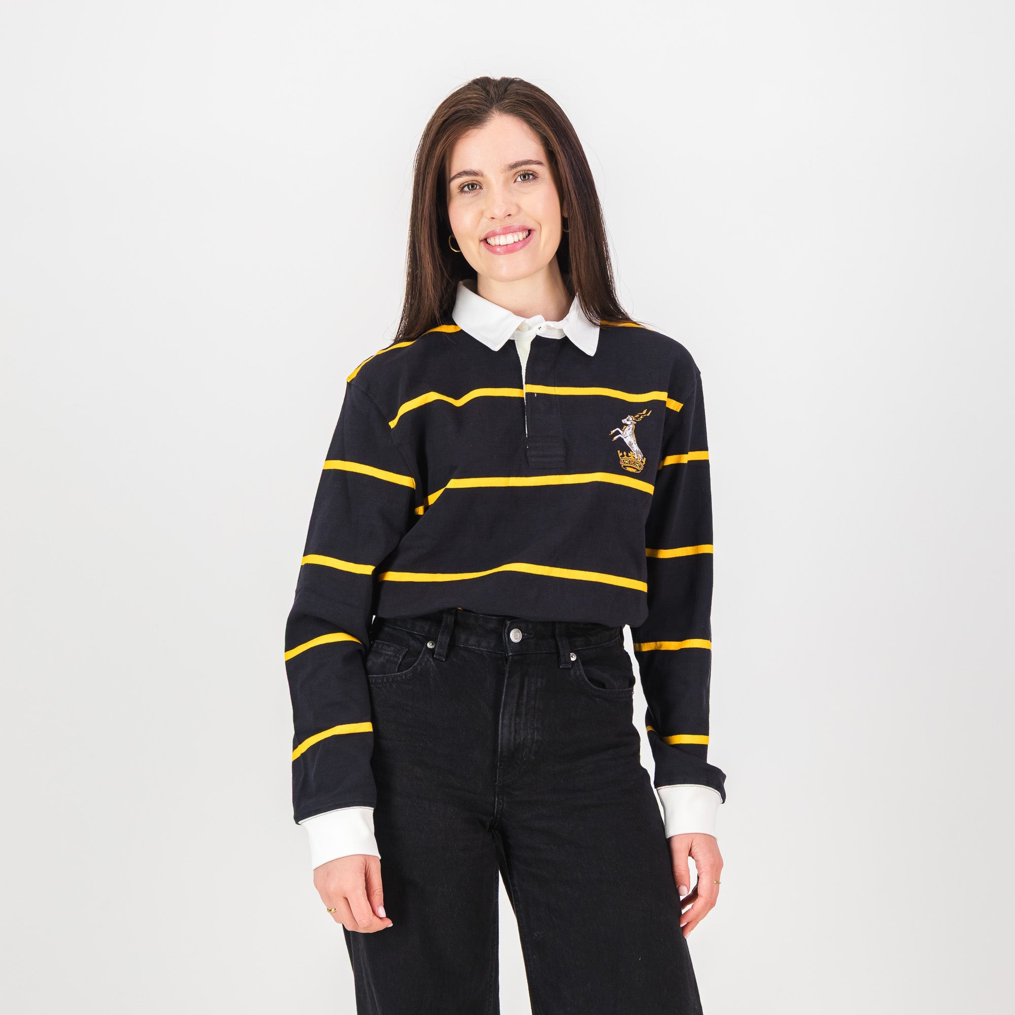 Schools Queens College YD LS Rugby Jersey - Black - Old School