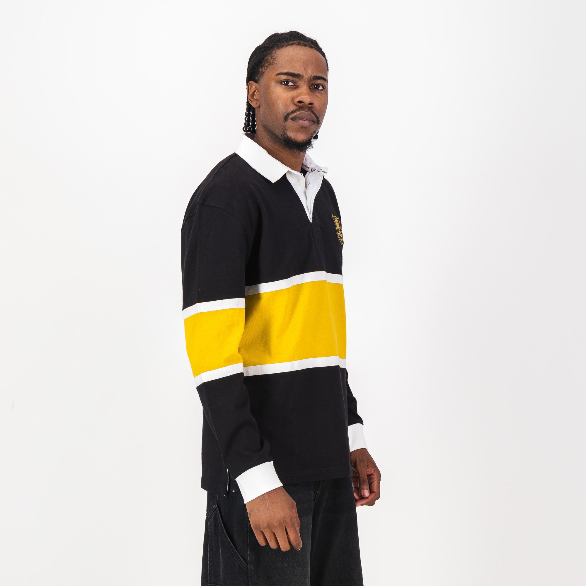 Schools St Johns DSG Cut & Sew LS Rugby Jersey - Black - Old School