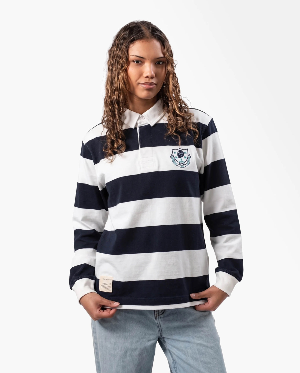 Schools Paarl Girls High Long Sleeve Rugby Jersey Yarn Dye White