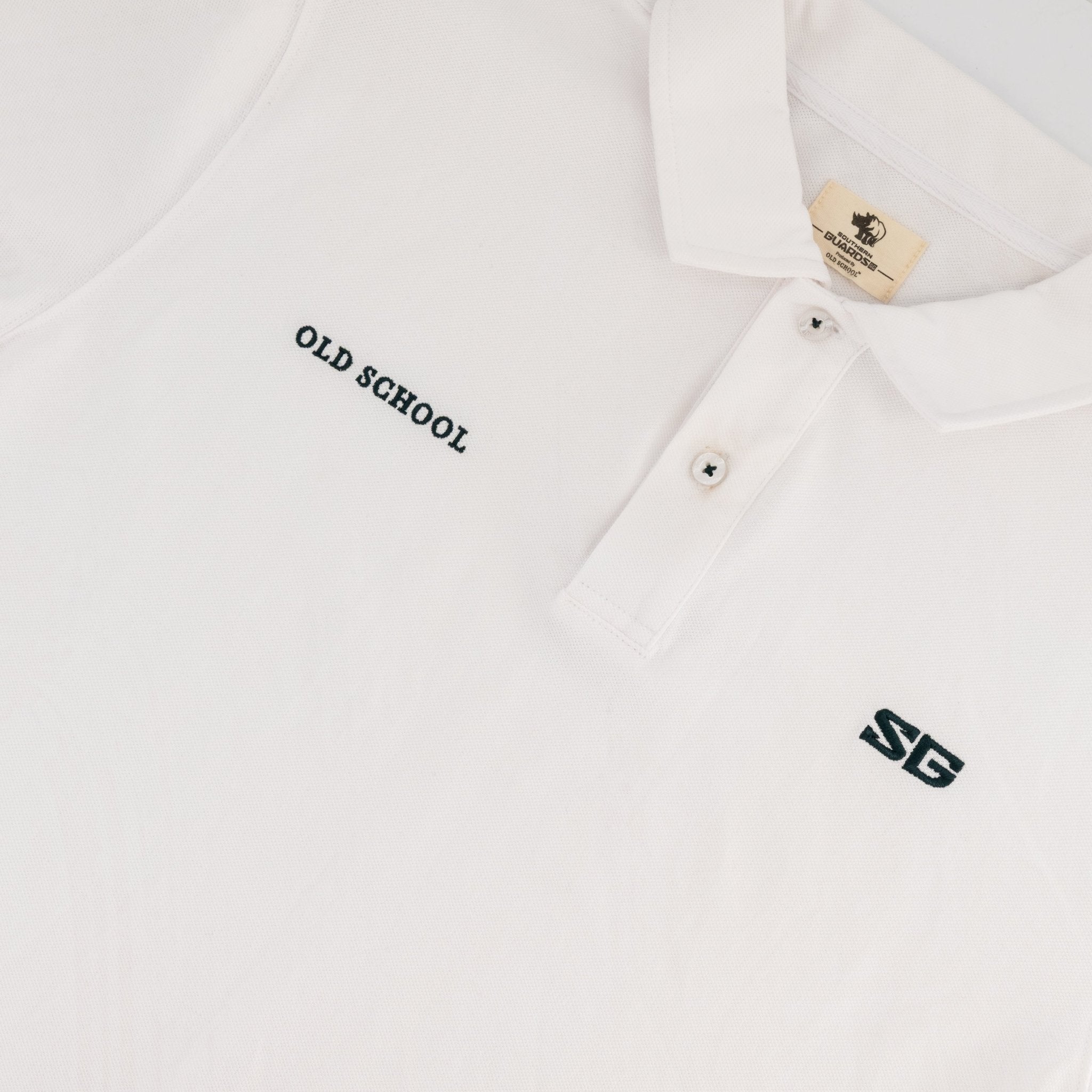 Southern Guards Classic Short Sleeve Polo Plain White - Old School