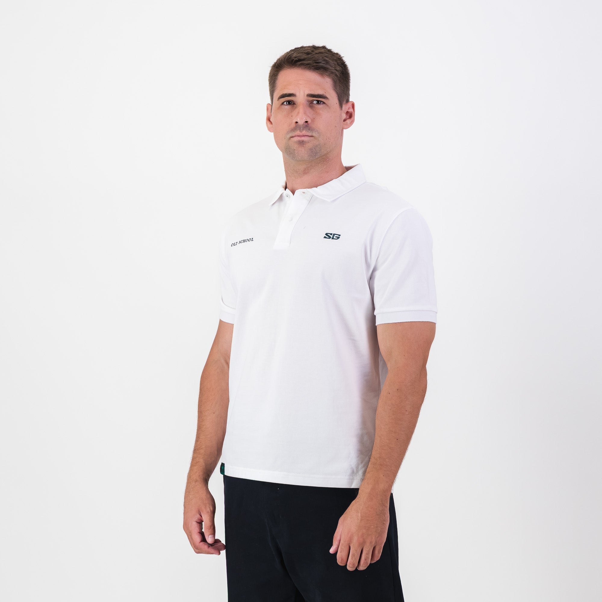 Southern Guards Classic Short Sleeve Polo Plain White - Old School