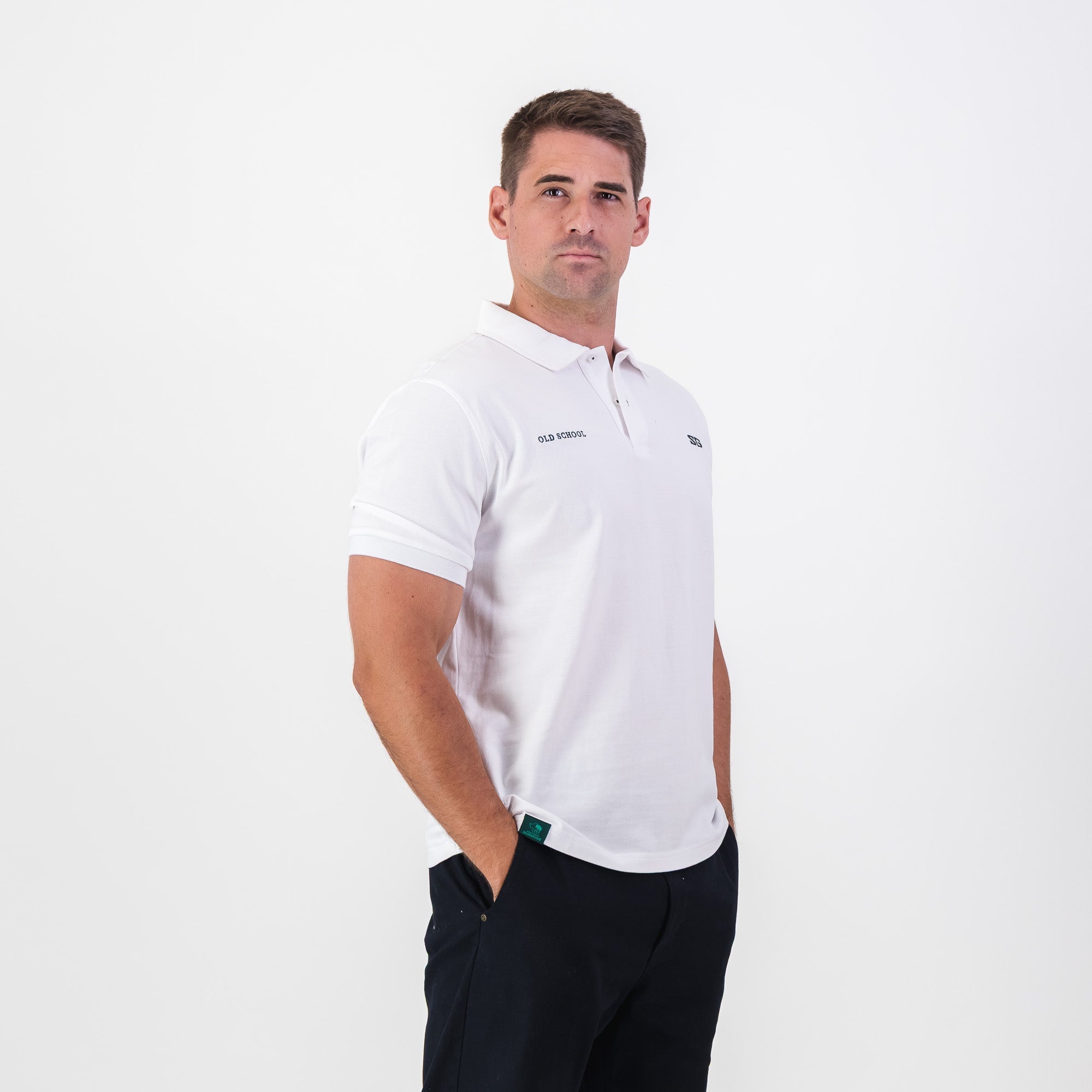 Southern Guards Classic Short Sleeve Polo Plain White - Old School