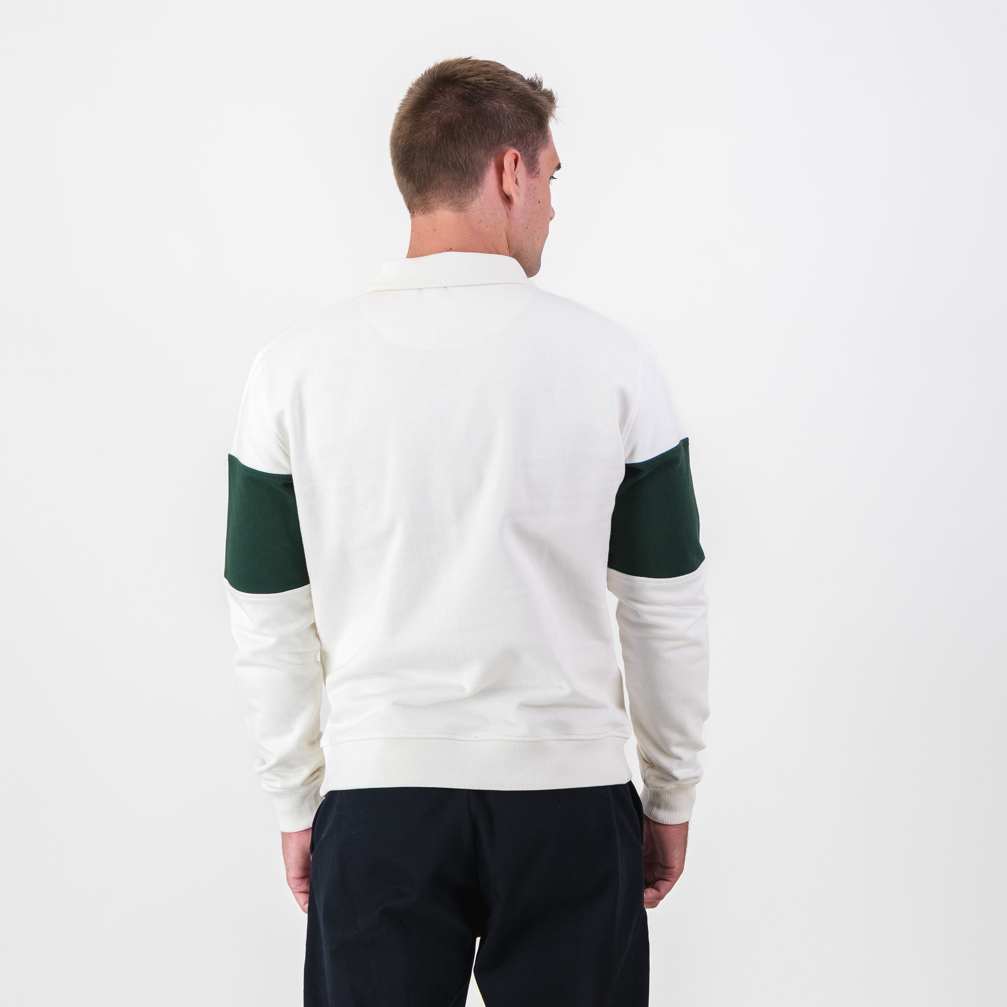 Southern Guards Quarter Zip Sweat Panel Green white - Old School