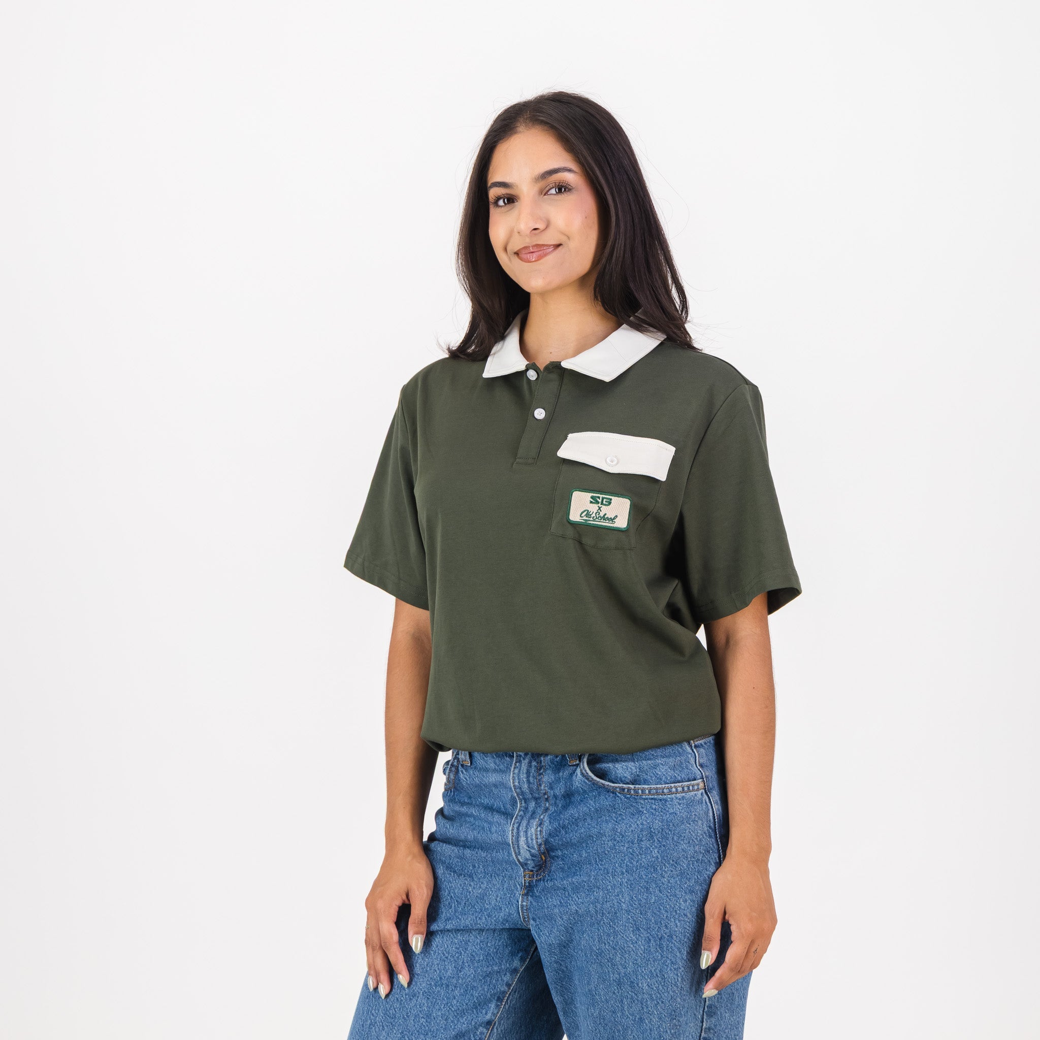 Southern Guards Retro Short Sleeve Golf Polo Pocket Patch Green - Old School