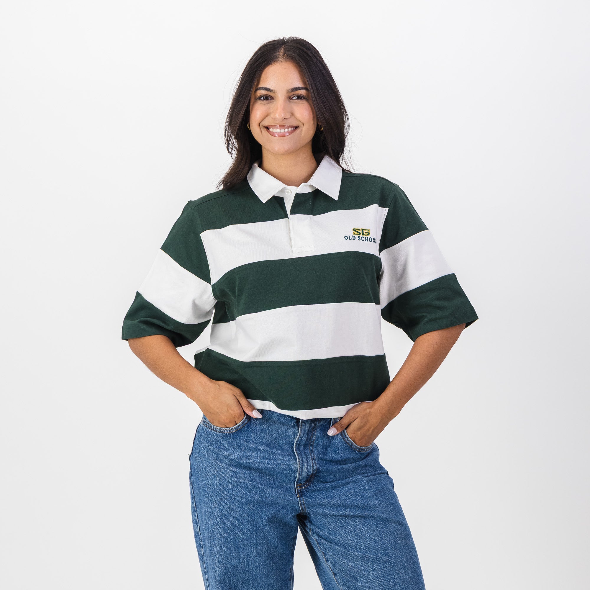 Southern Guards Short Sleeve Rugby Jersey Cut & Sew Green - Old School