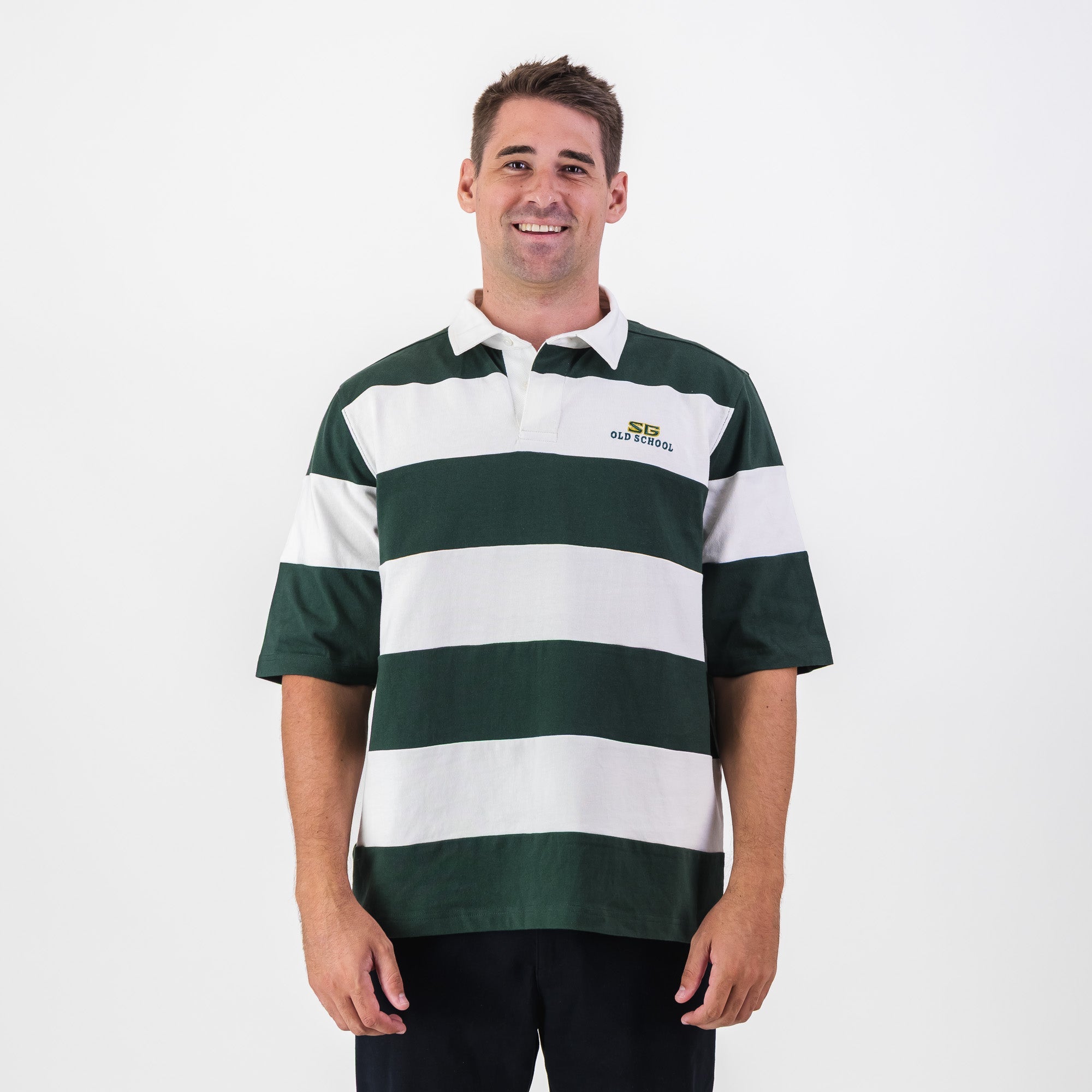 Southern Guards Short Sleeve Rugby Jersey Cut & Sew Green - Old School