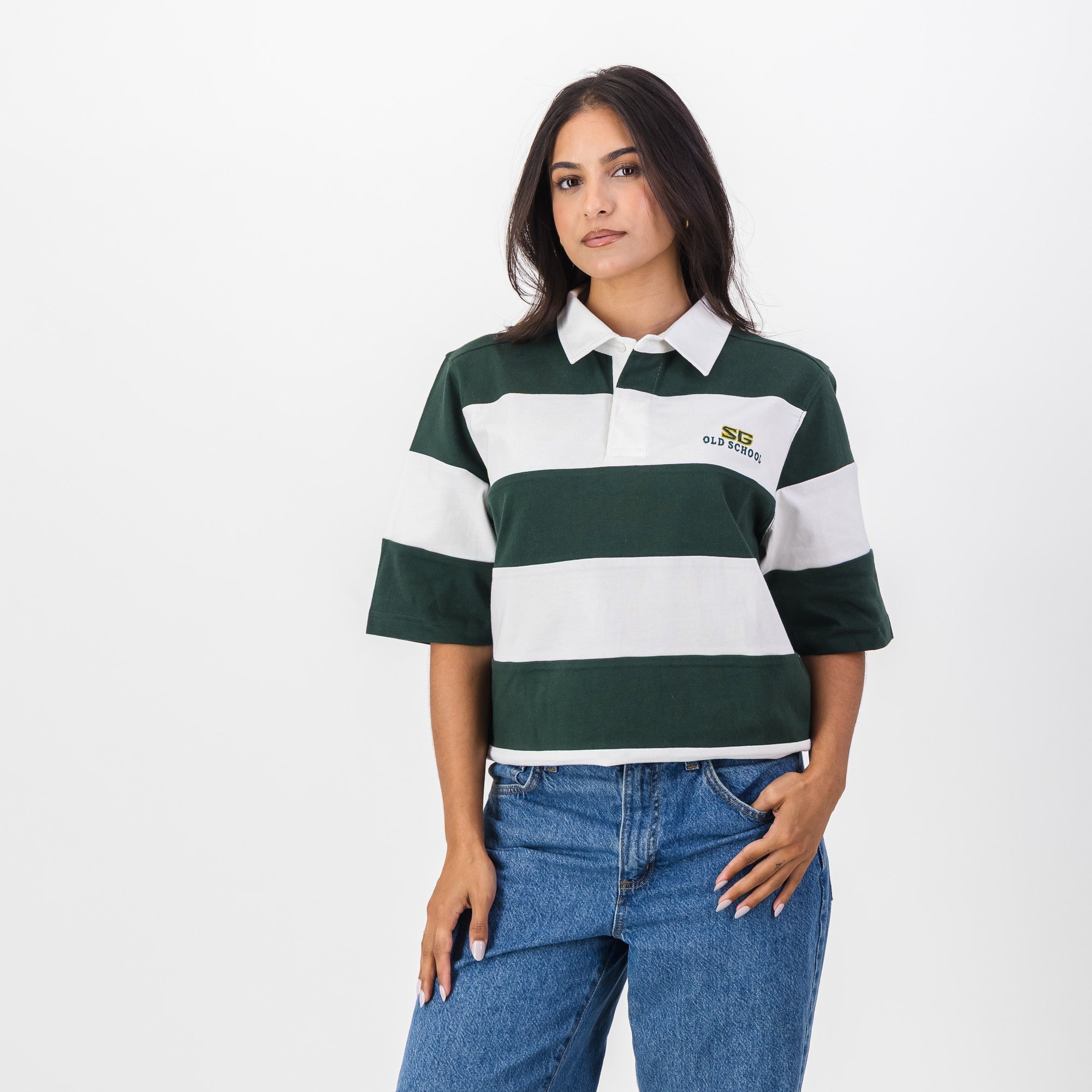 Southern Guards Short Sleeve Rugby Jersey Cut & Sew Green - Old School