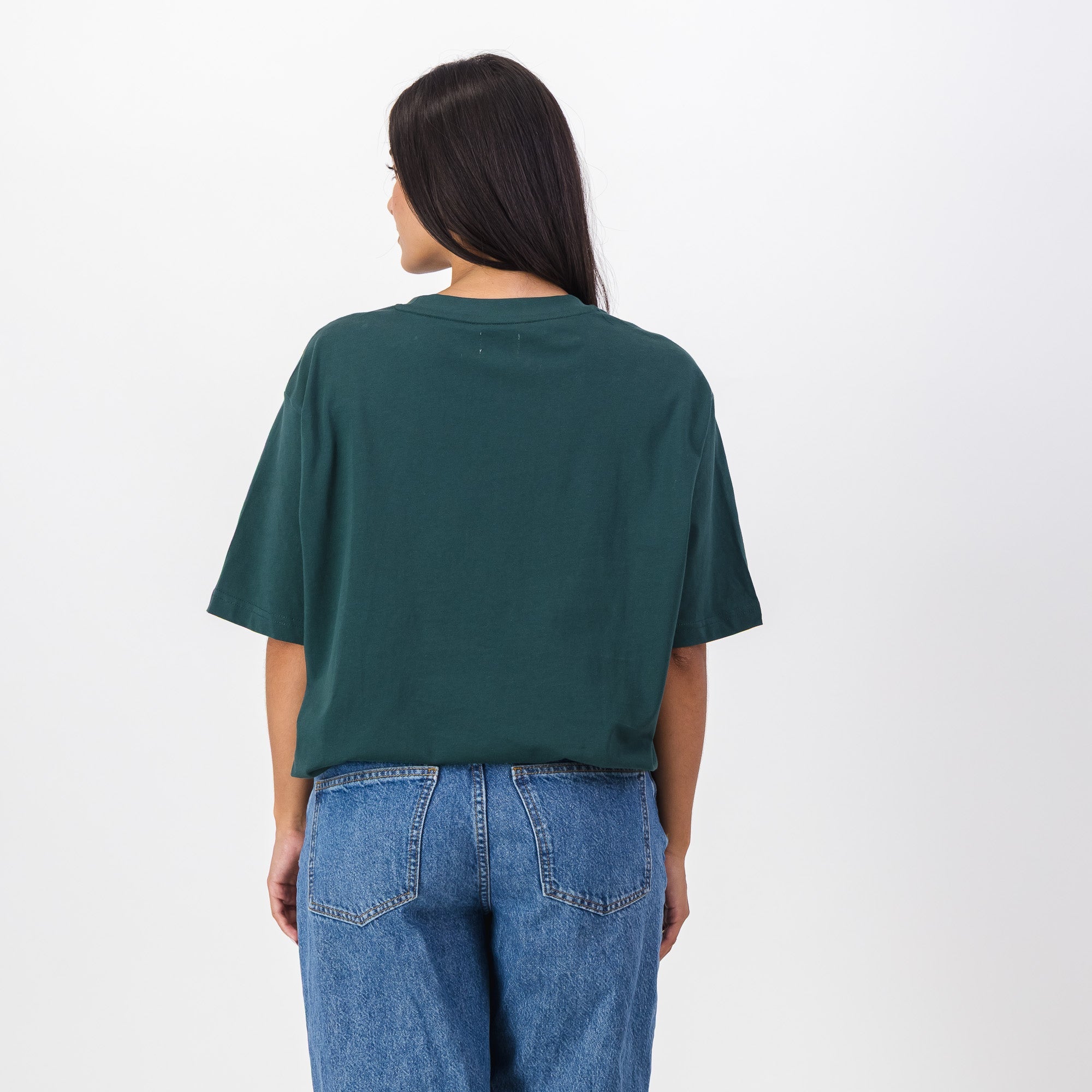 Southern Guards Stacked Logo Regular Crew T-Shirt Plain Green - Old School