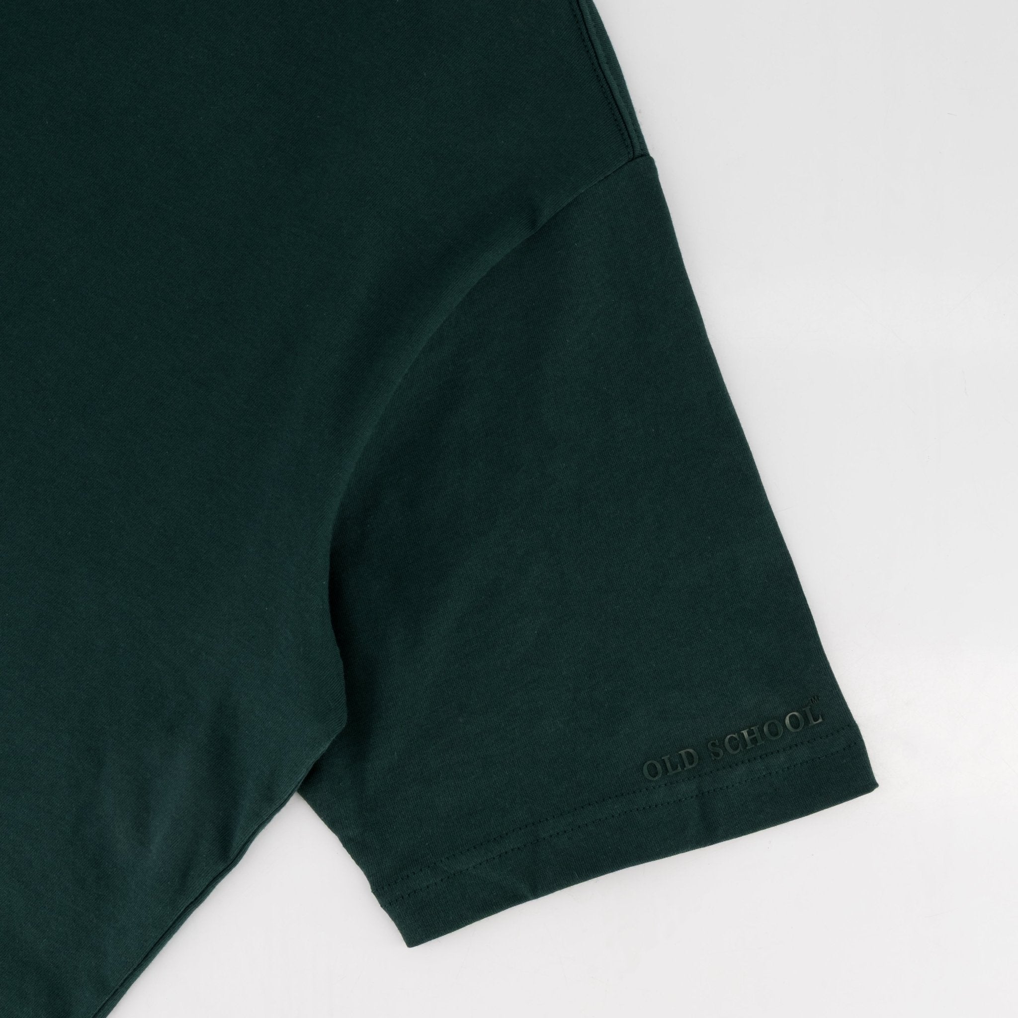 Southern Guards Stacked Logo Regular Crew T-Shirt Plain Green - Old School