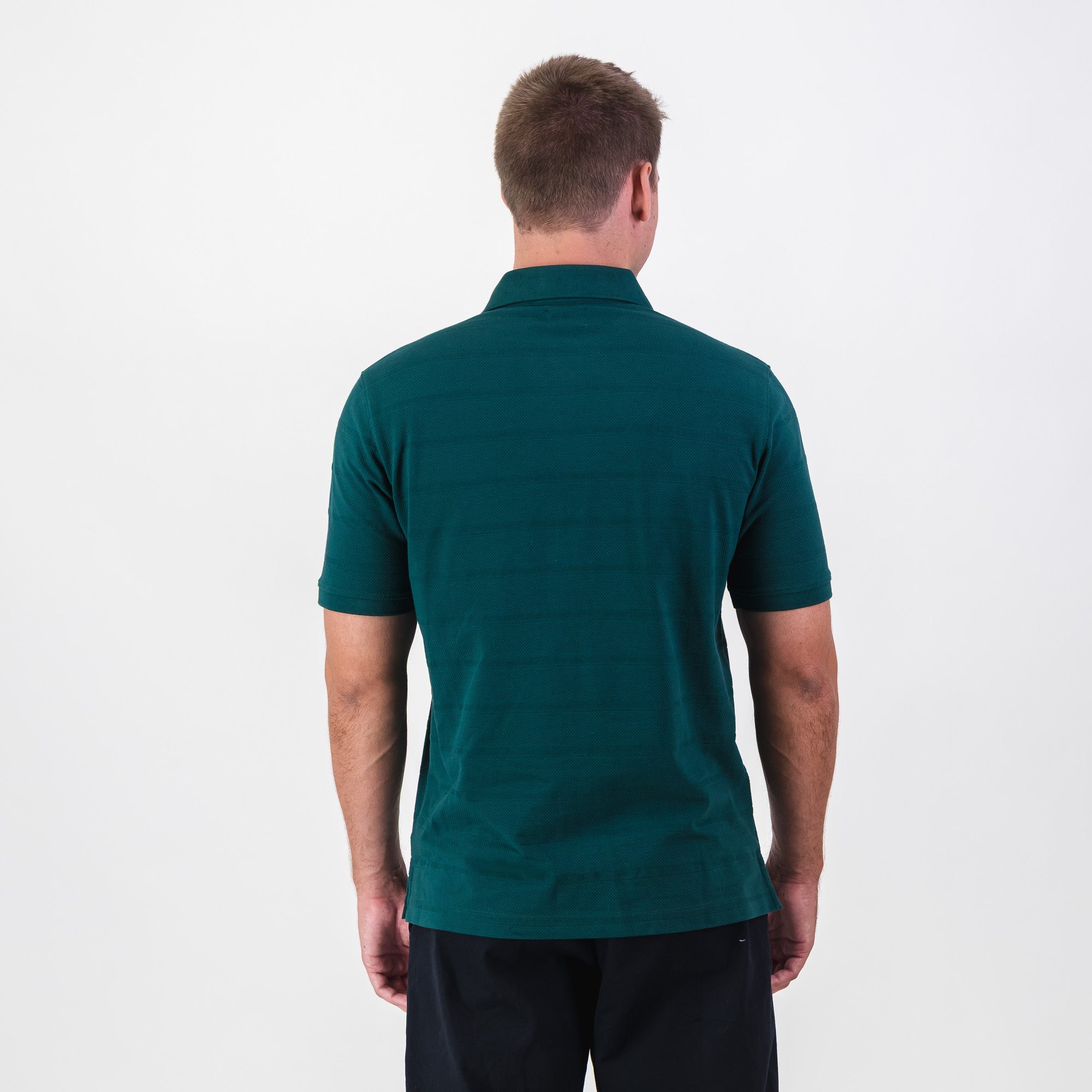 Southern Guards Textured Short Sleeve Golf Polo Textured Jacquard Green - Old School