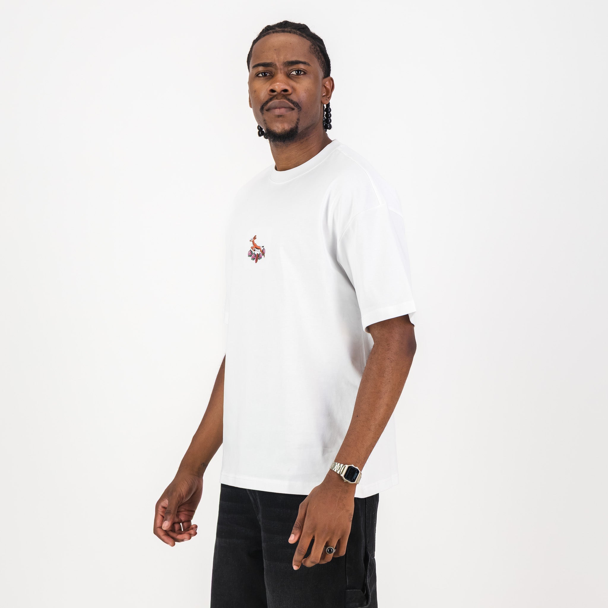 Springboks 95 Embroidery Boxy Crew Tee - White - Old School
